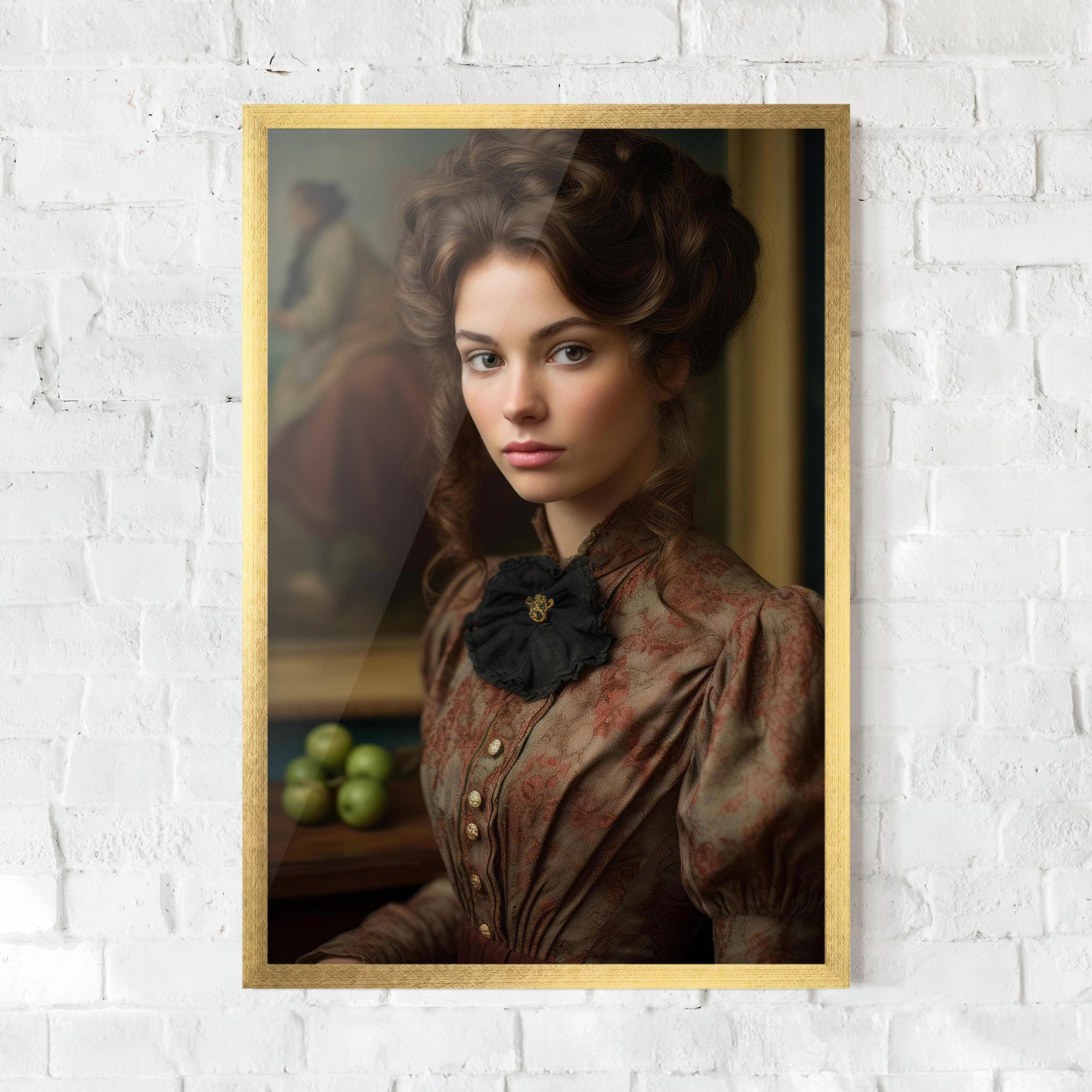 Poster Înrămat Green Vintage Apple mockup 0