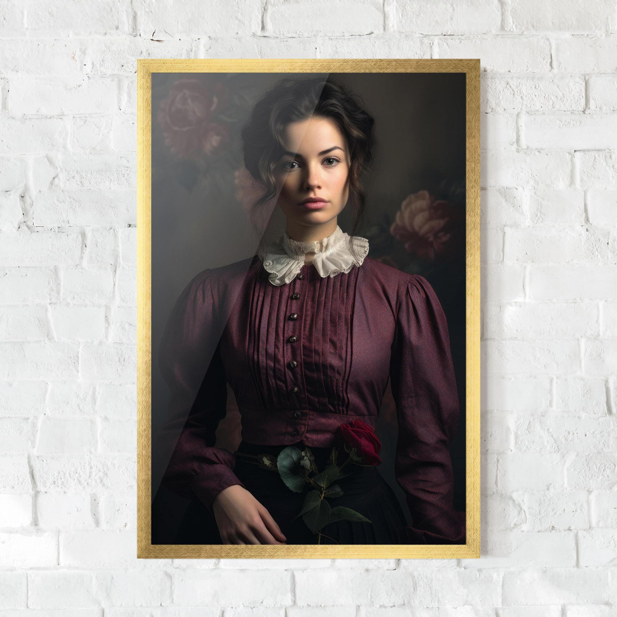 Poster Înrămat Holding Vintage Rose mockup 0