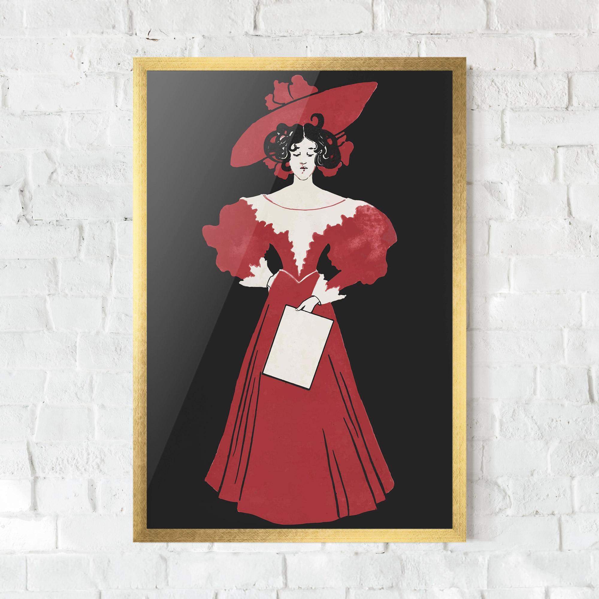 Poster Înrămat Old Red Dress mockup 0