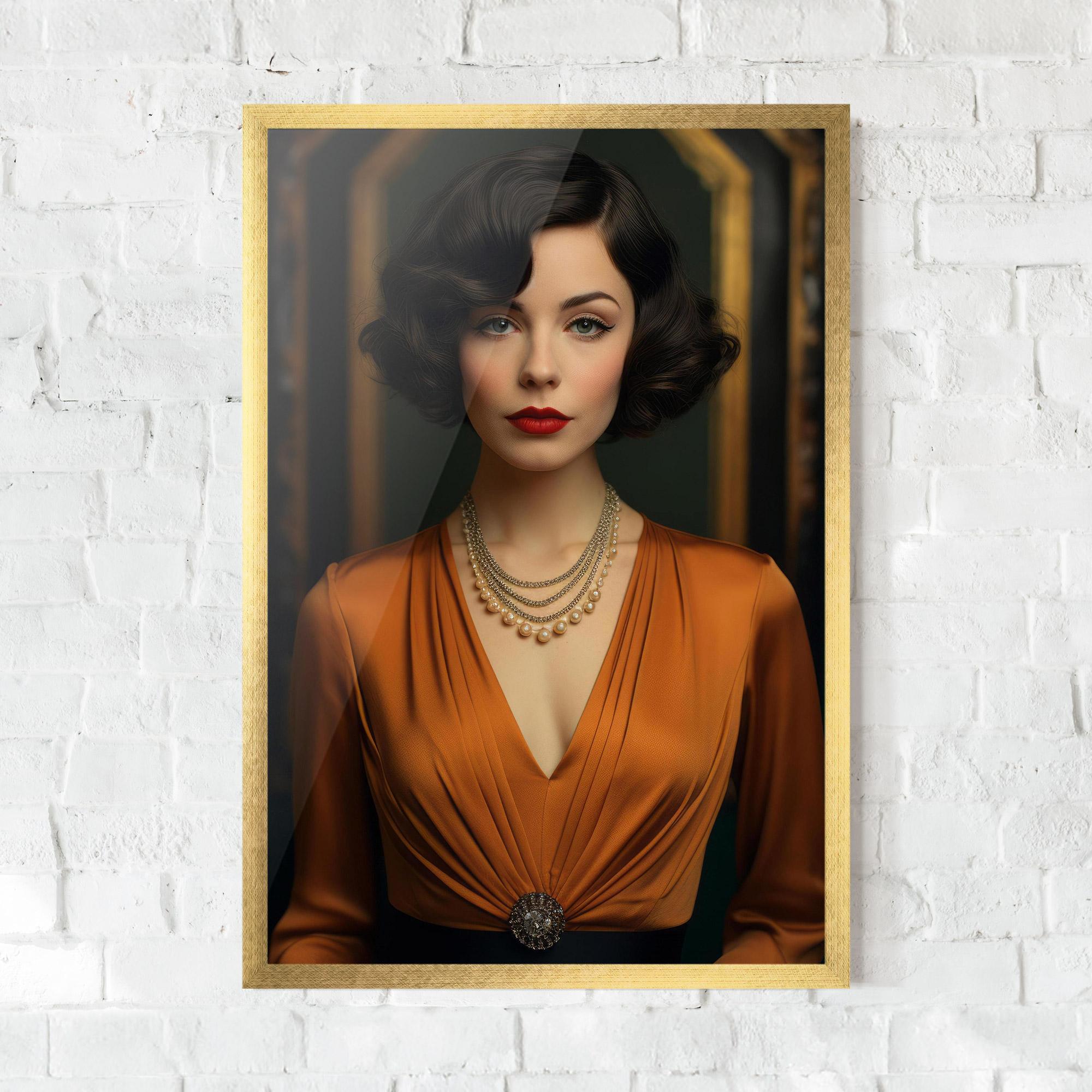 Poster Înrămat Orange Blouse Pearls mockup 0