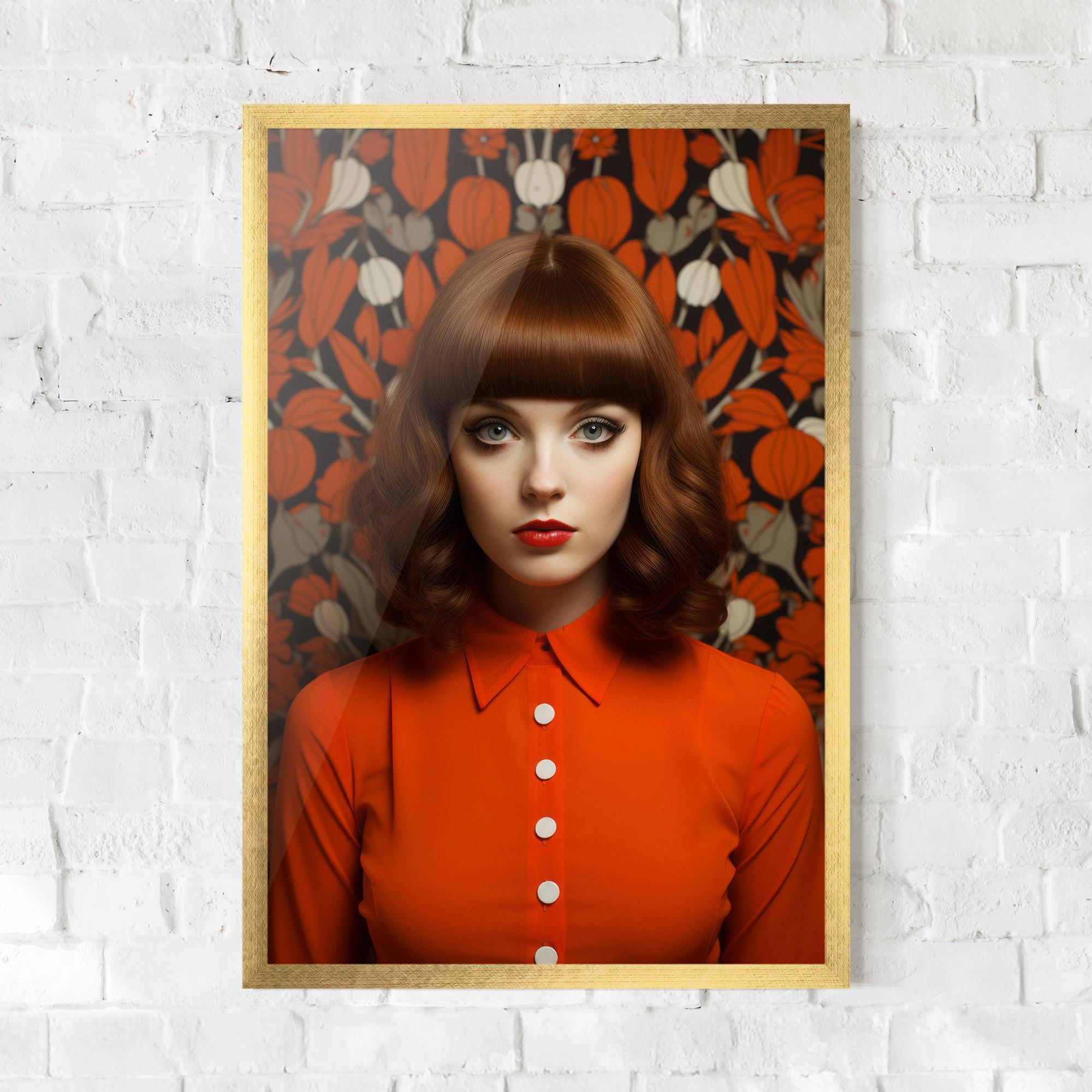 Poster Înrămat Orange Blouse Woman mockup 0