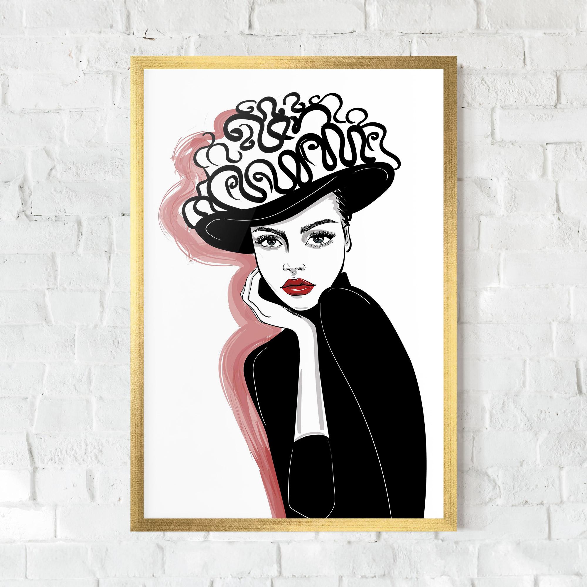 Poster Înrămat Vintage Drawing mockup 0