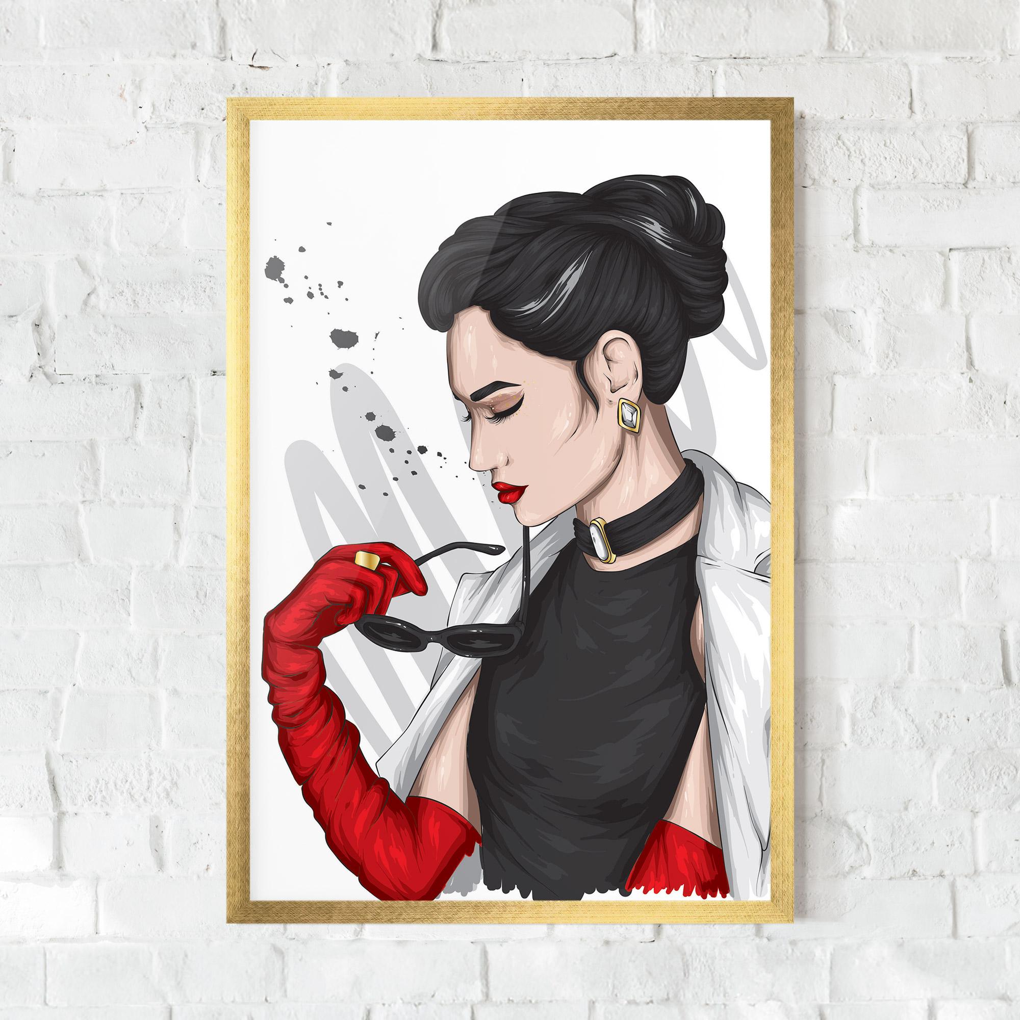 Poster Înrămat Vintage Red Gloves mockup 0