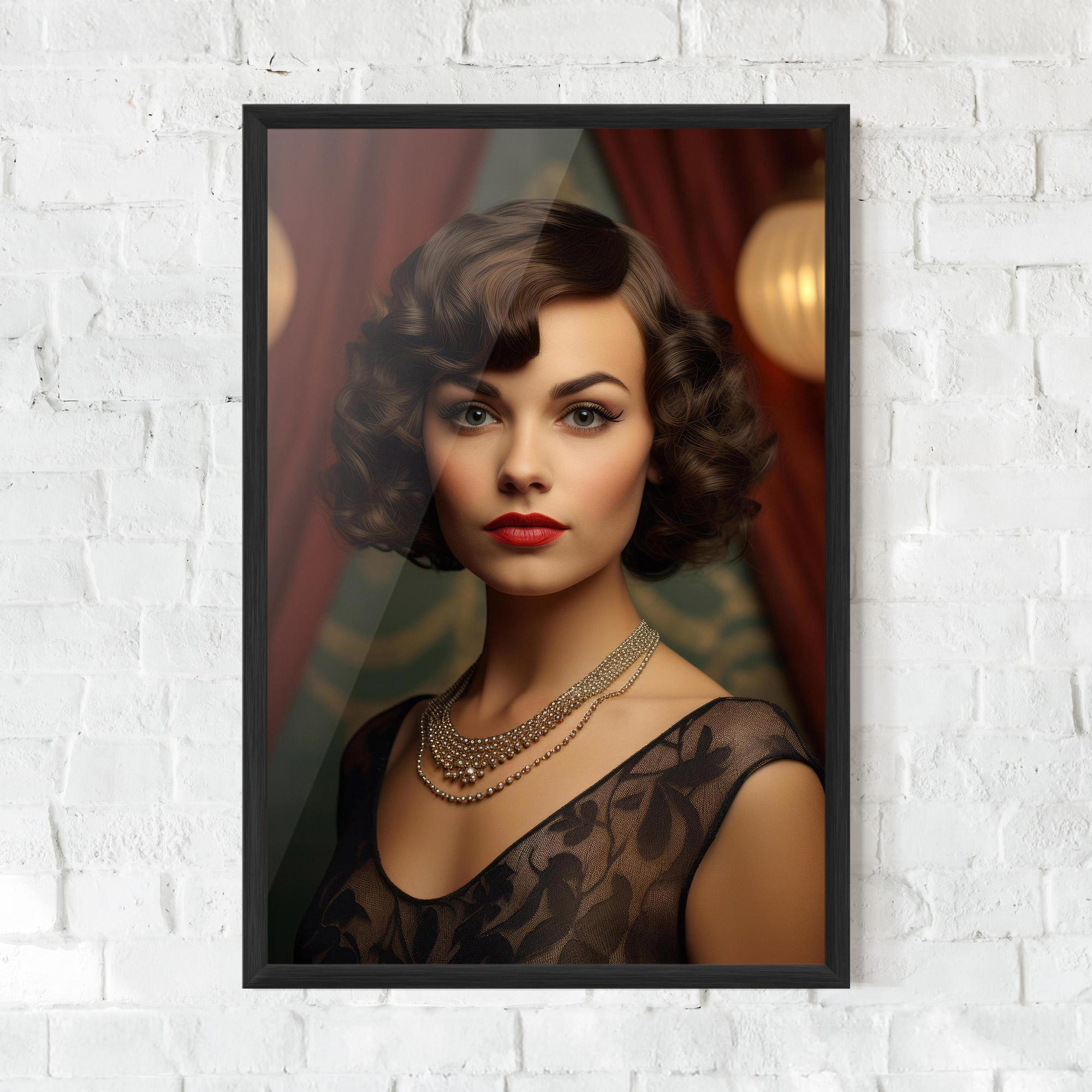Poster Înrămat Elegant Vintage Woman mockup 0