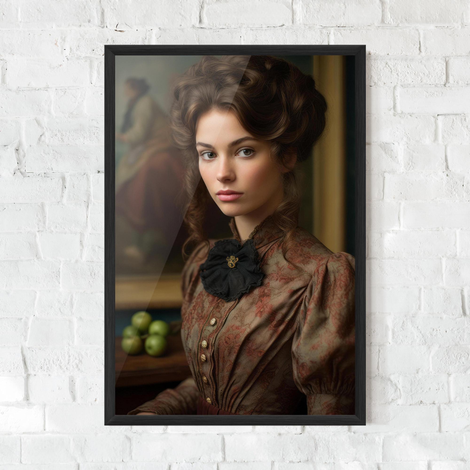 Poster Înrămat Green Vintage Apple mockup 0