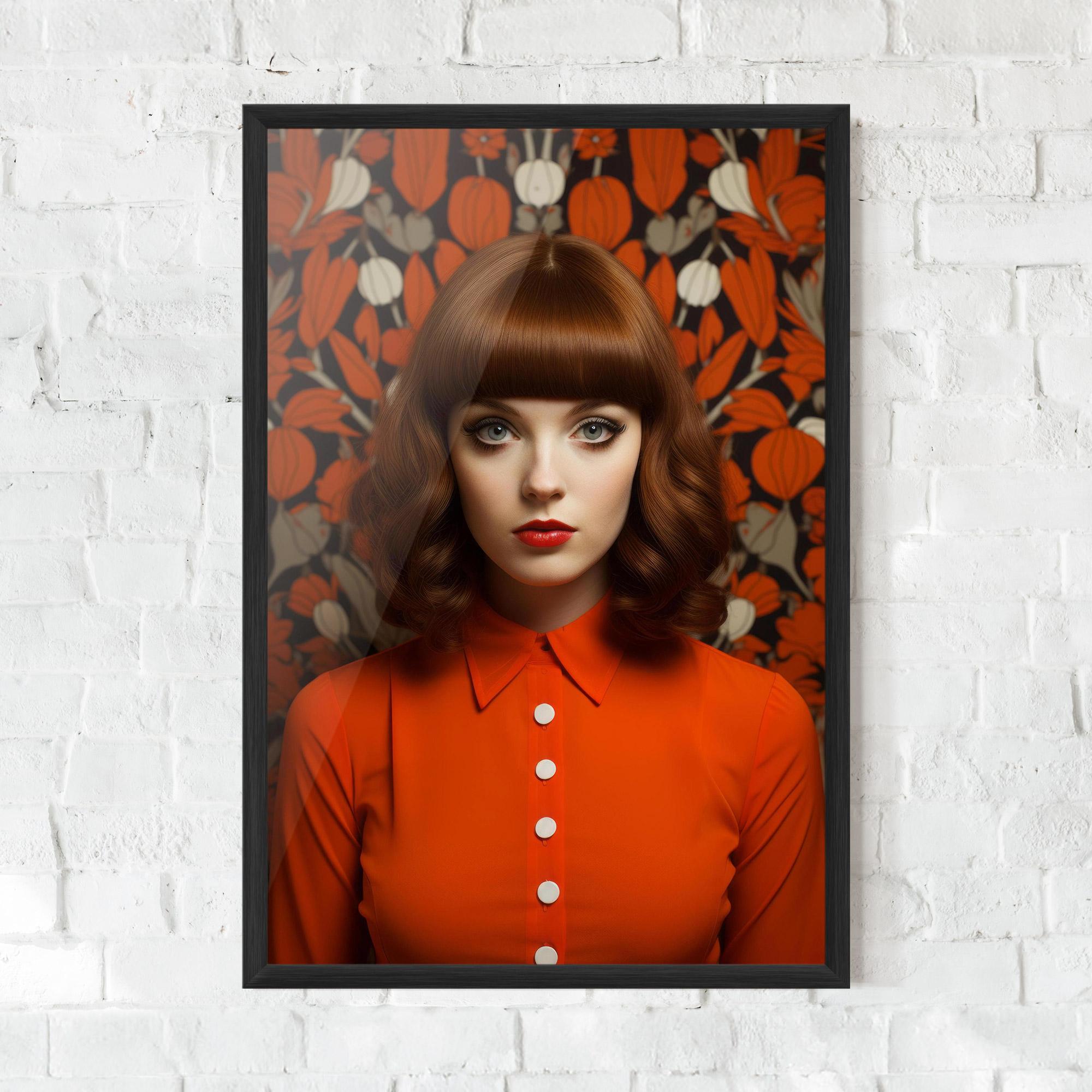 Poster Înrămat Orange Blouse Woman mockup 0