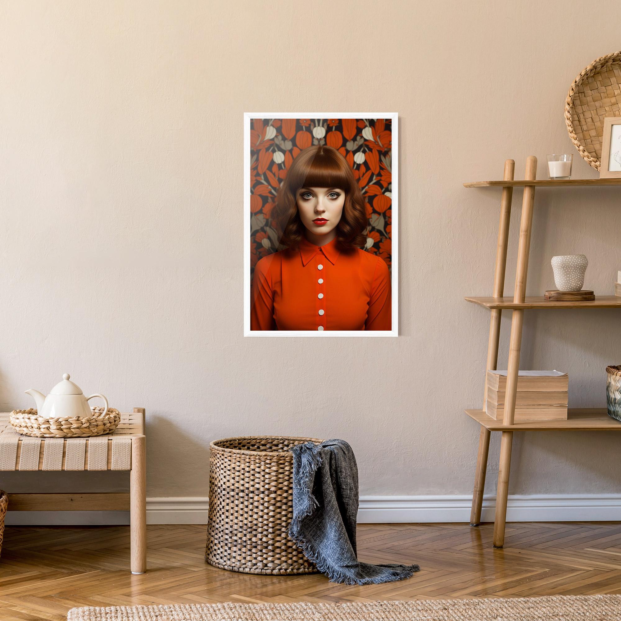Poster Înrămat Orange Blouse Woman mockup 9