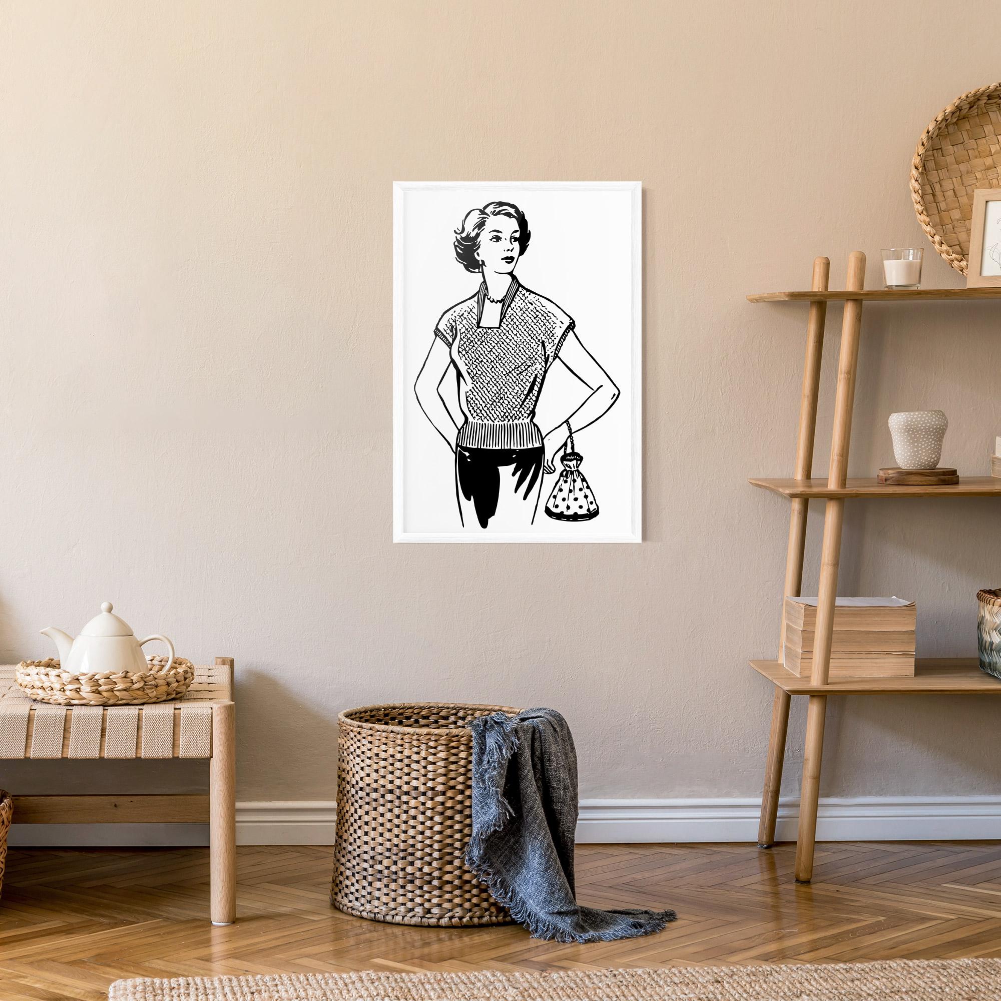 Poster Înrămat Vintage Girl Line mockup 9