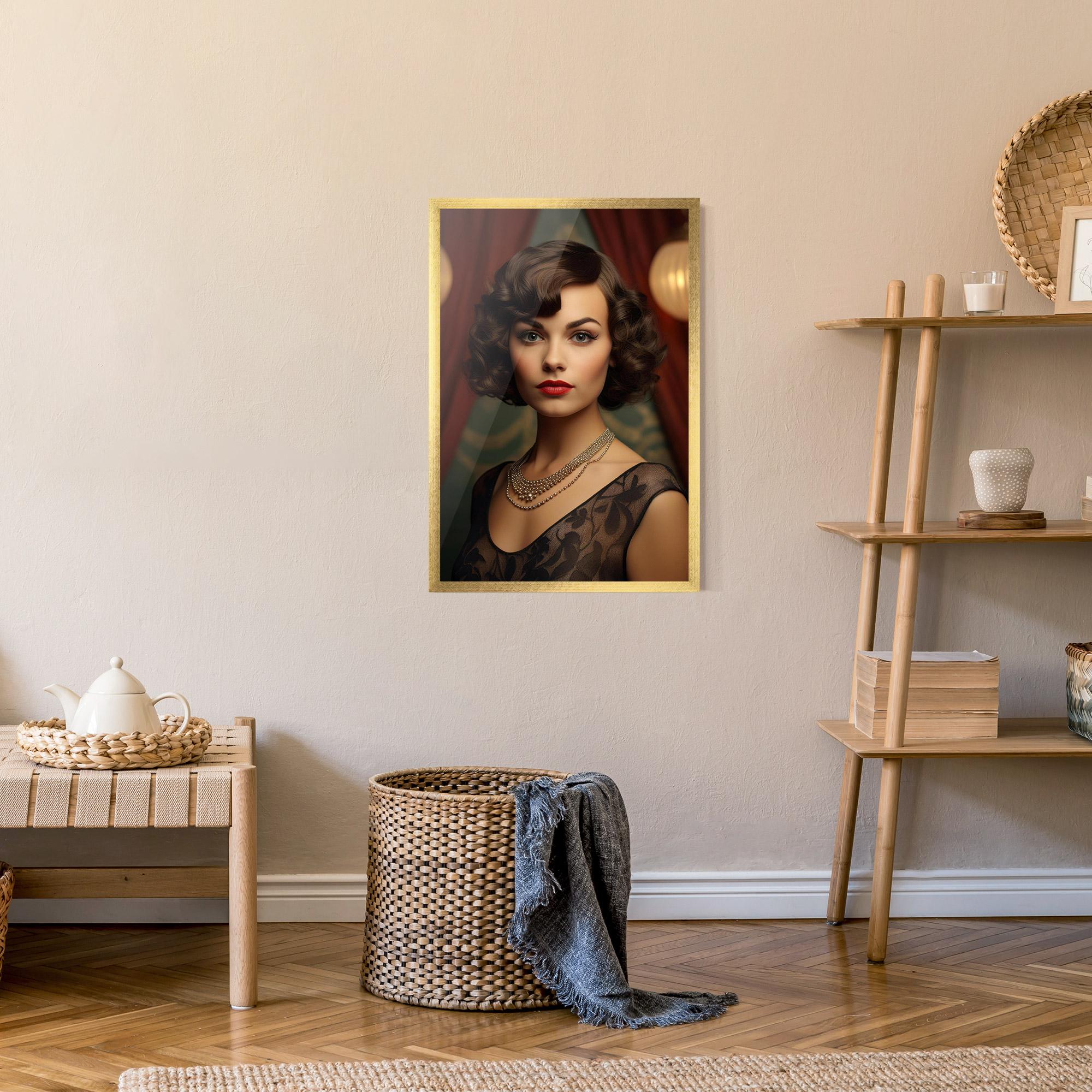 Poster Înrămat Elegant Vintage Woman mockup 9