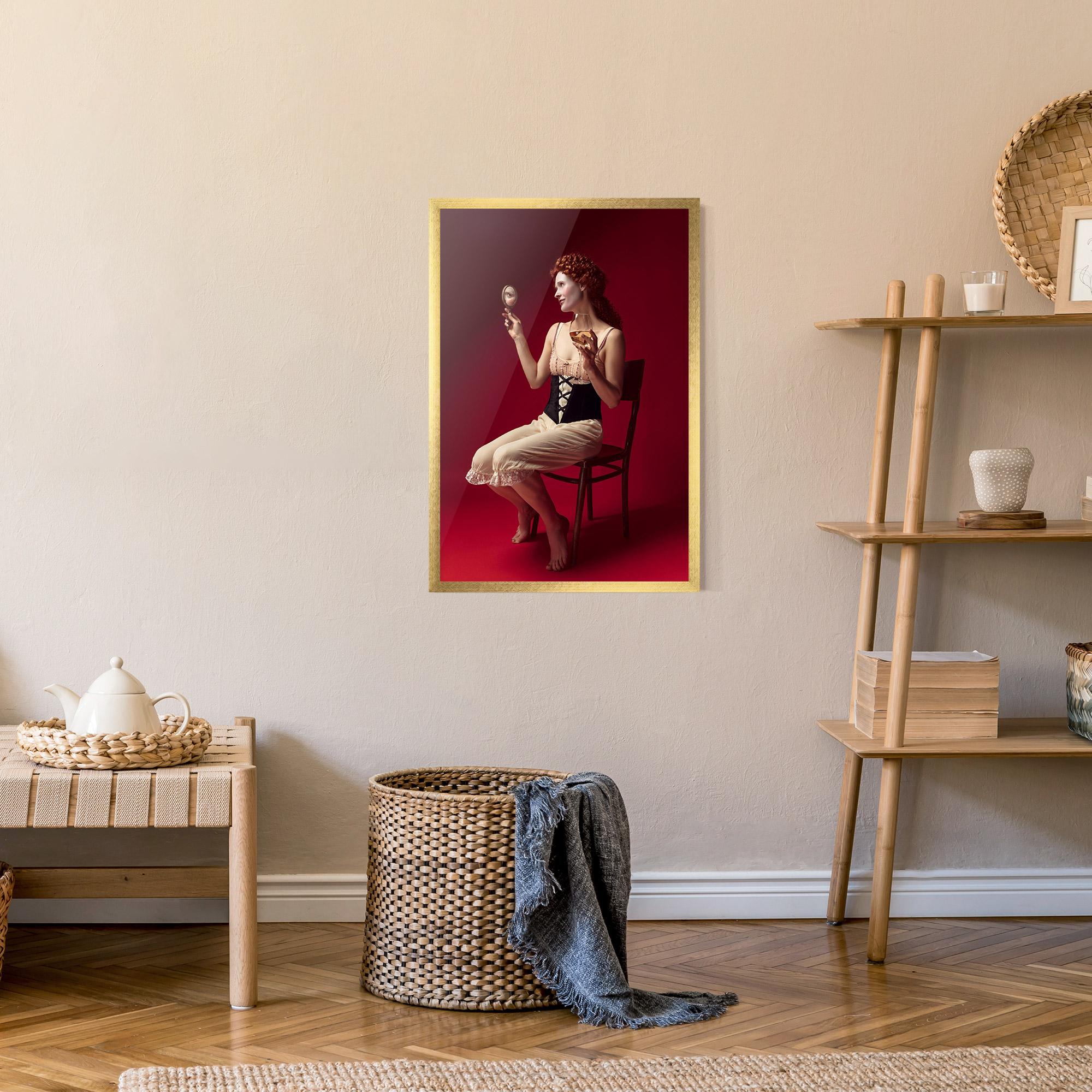 Poster Înrămat Medieval Redhead Woman mockup 9