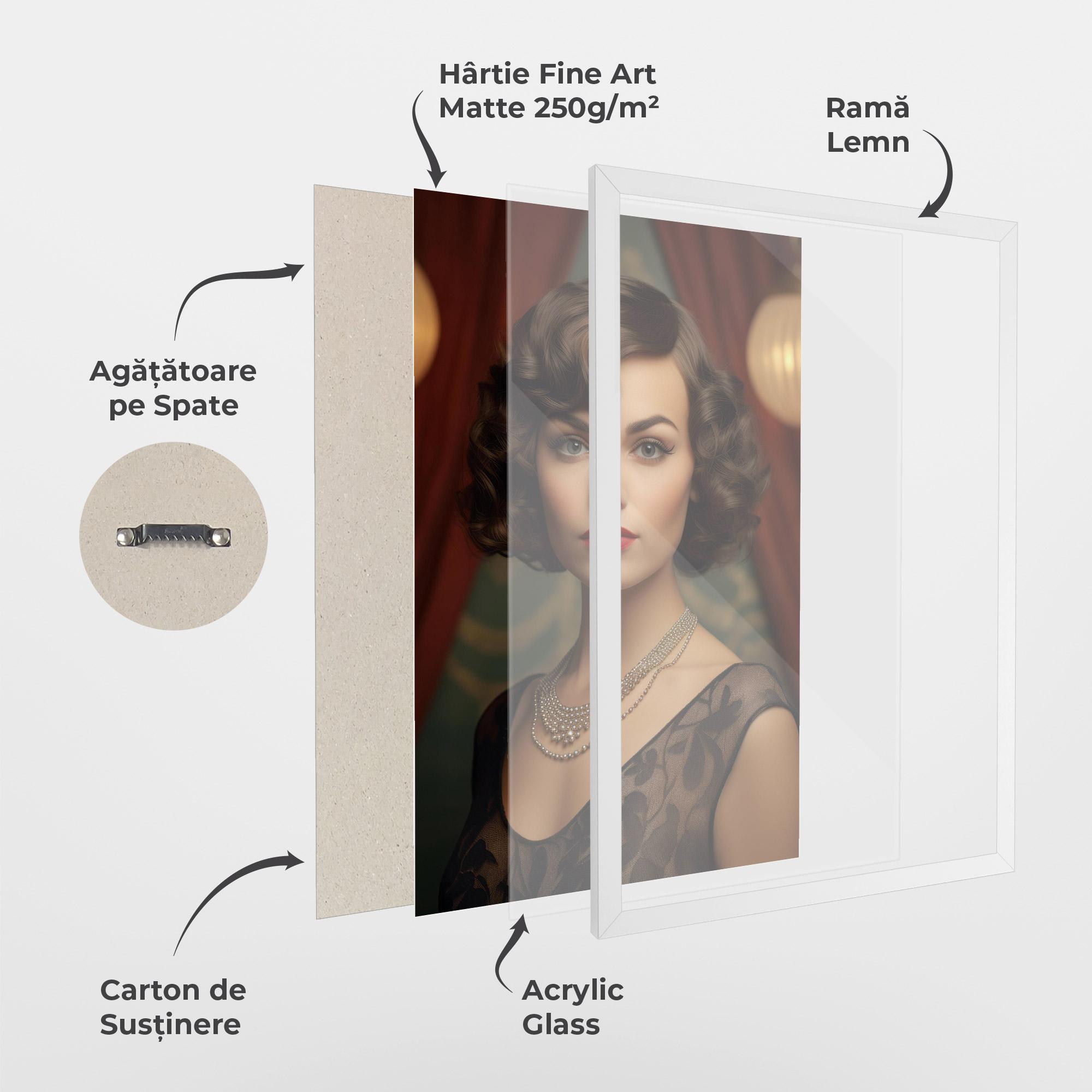 Poster Înrămat Elegant Vintage Woman mockup 1