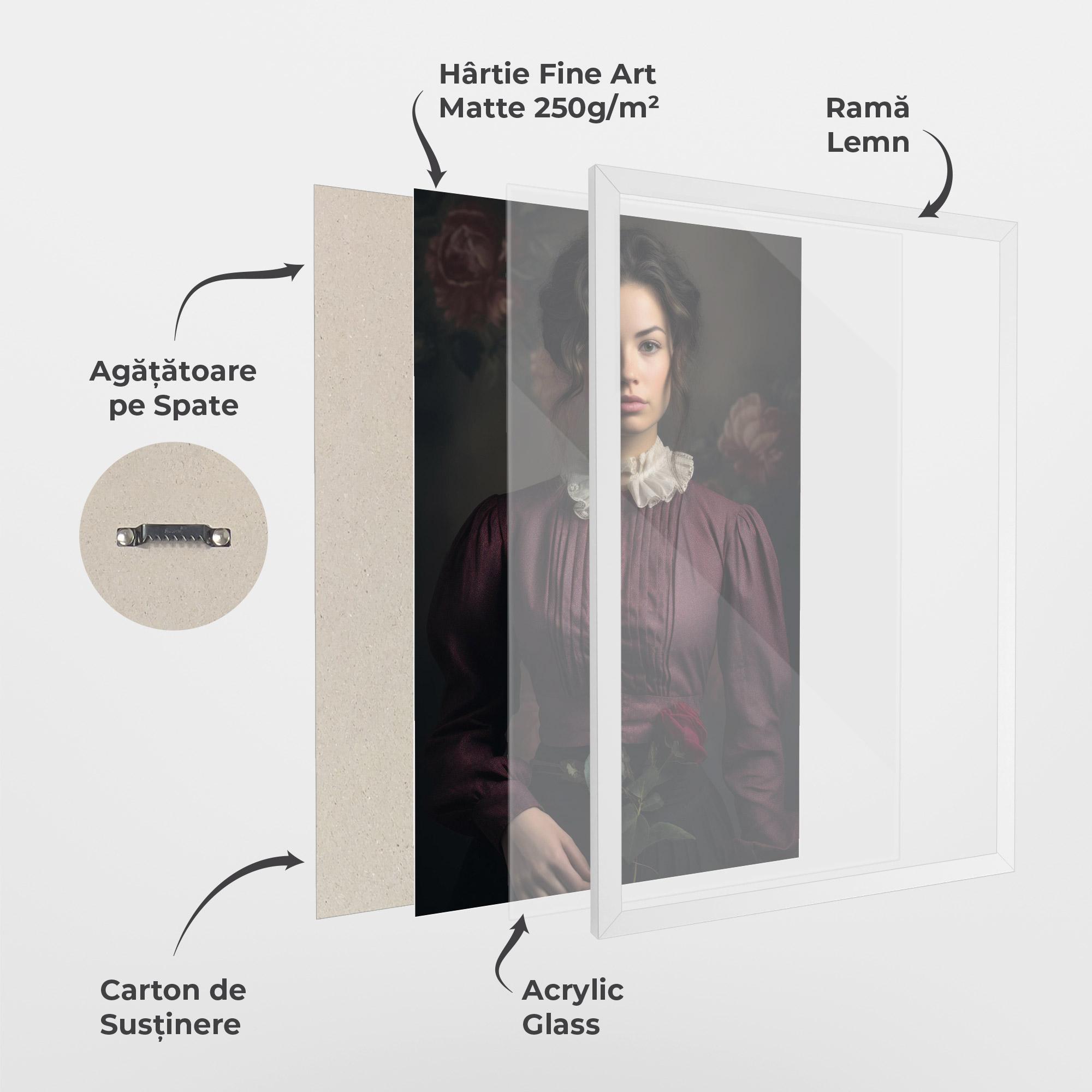 Poster Înrămat Holding Vintage Rose mockup 1