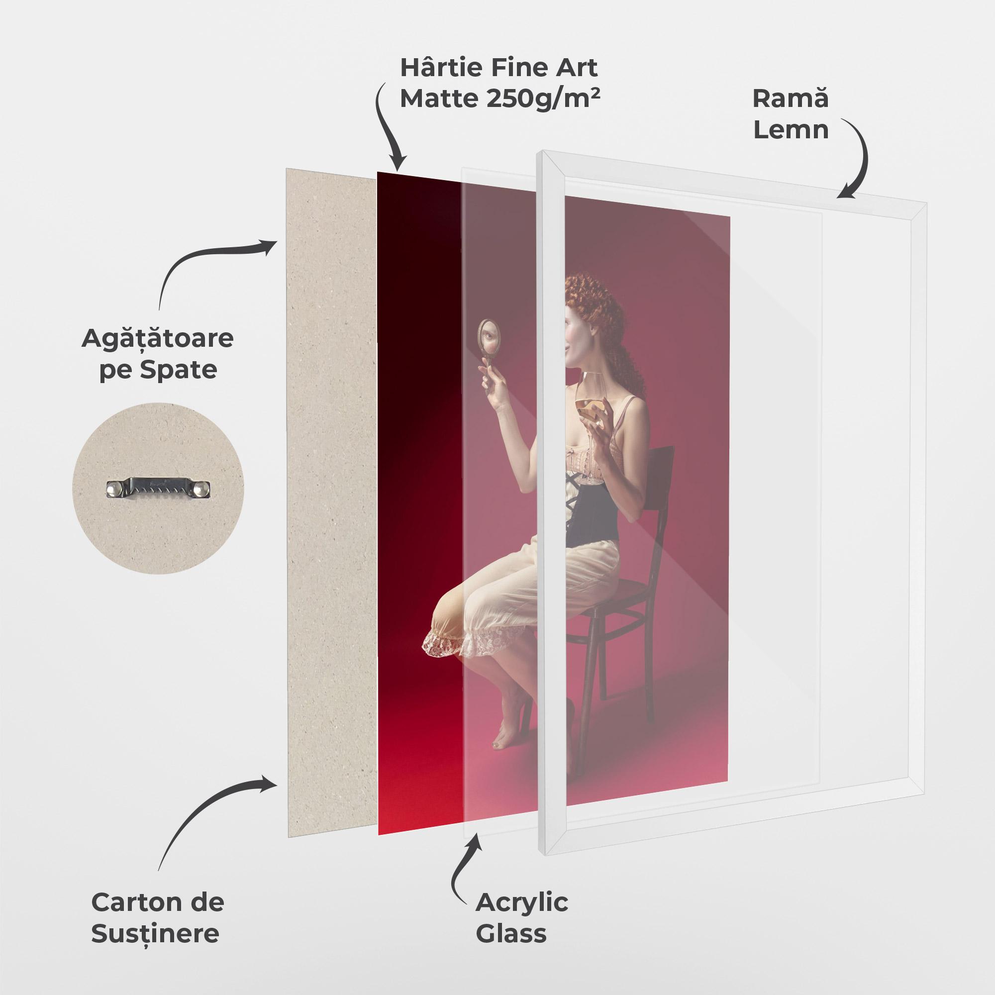 Poster Înrămat Medieval Redhead Woman mockup 1