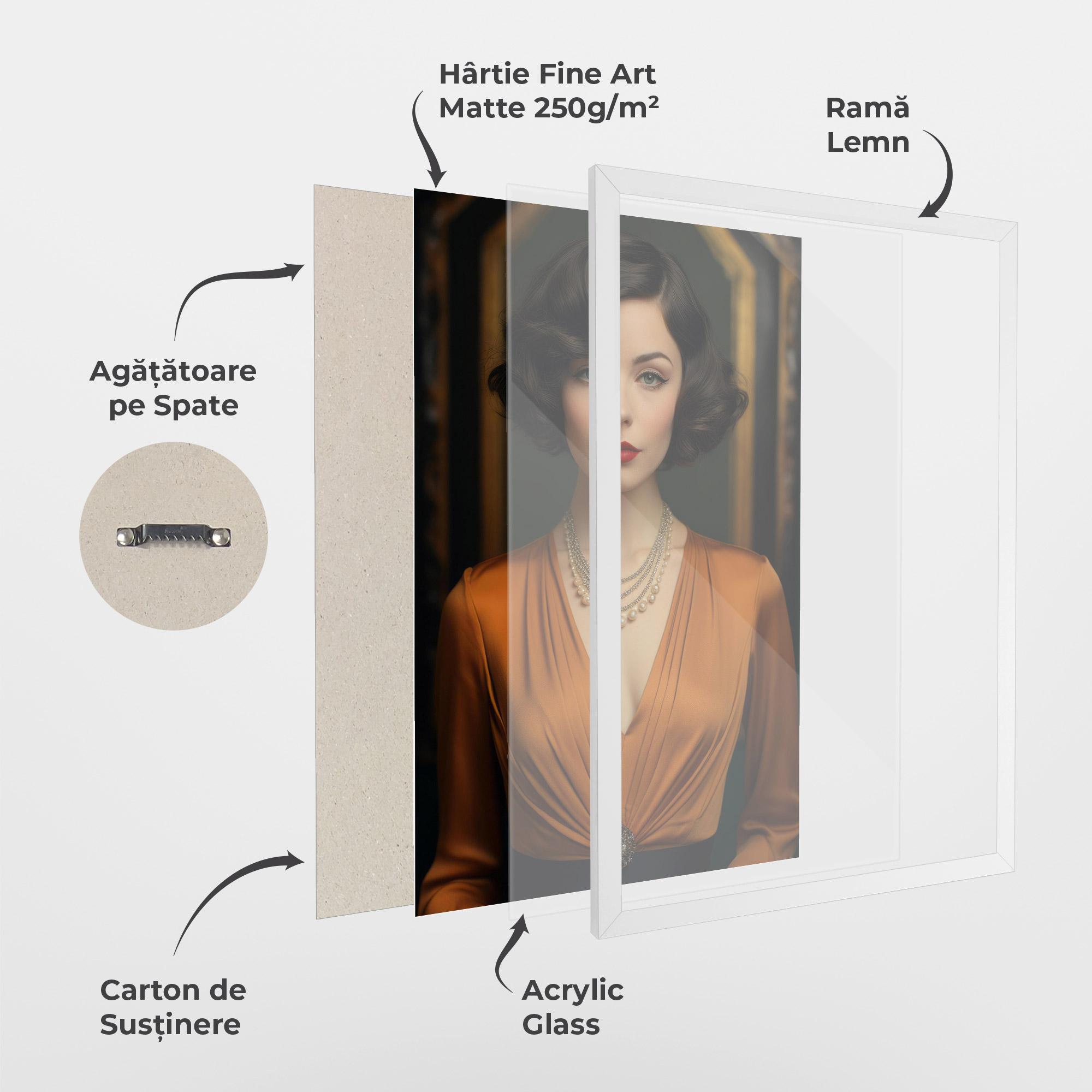 Poster Înrămat Orange Blouse Pearls mockup 1