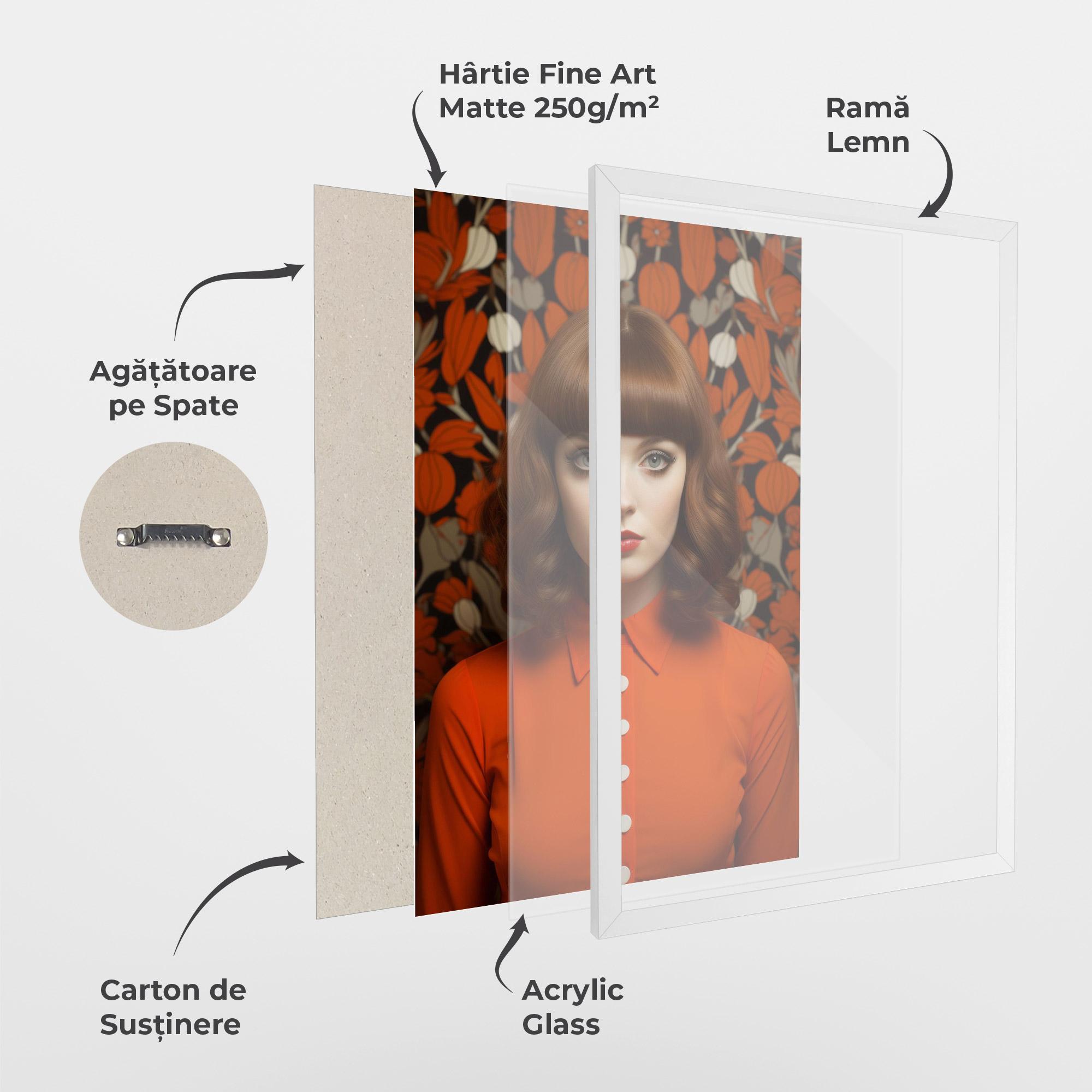 Poster Înrămat Orange Blouse Woman mockup 1