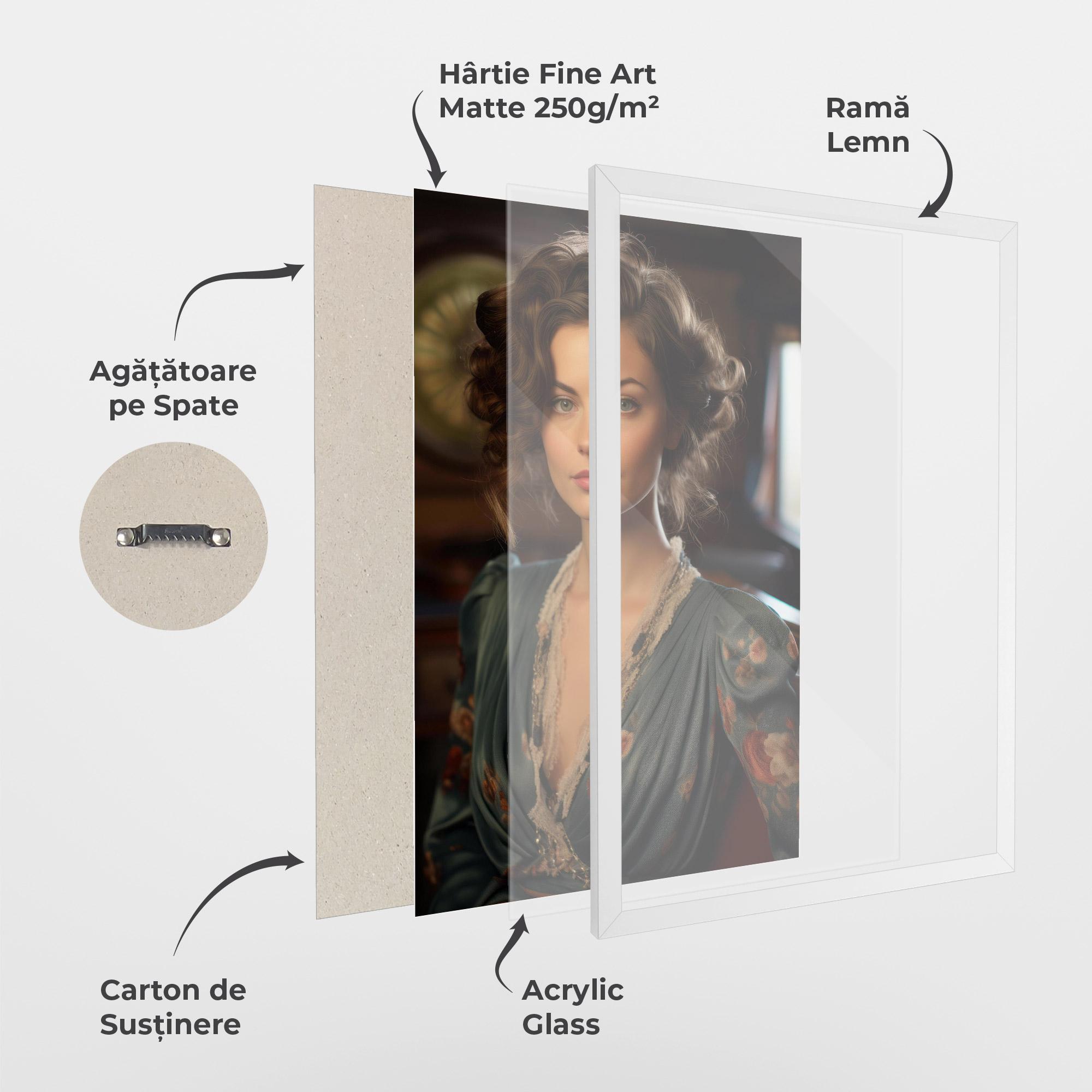 Poster Înrămat Pink Flowers Dress mockup 1