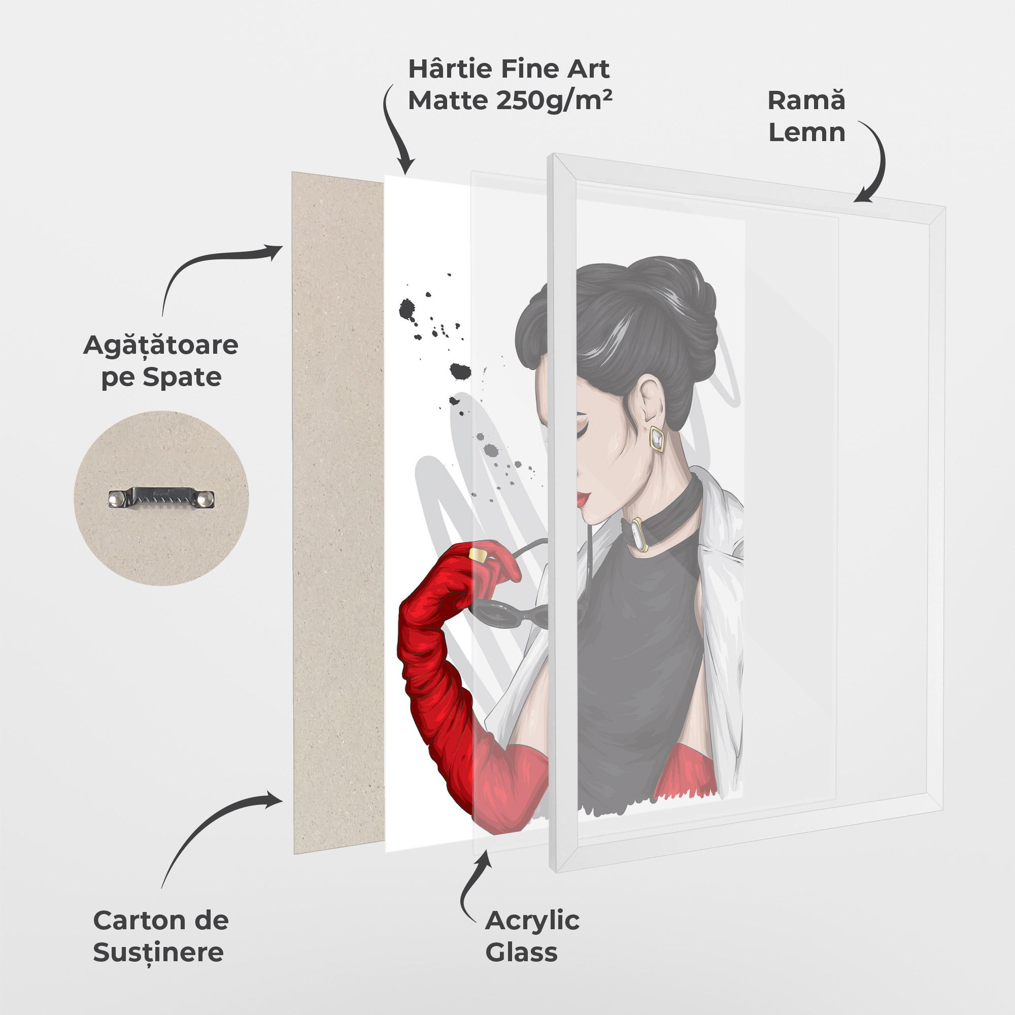 Poster Înrămat Vintage Red Gloves mockup 1