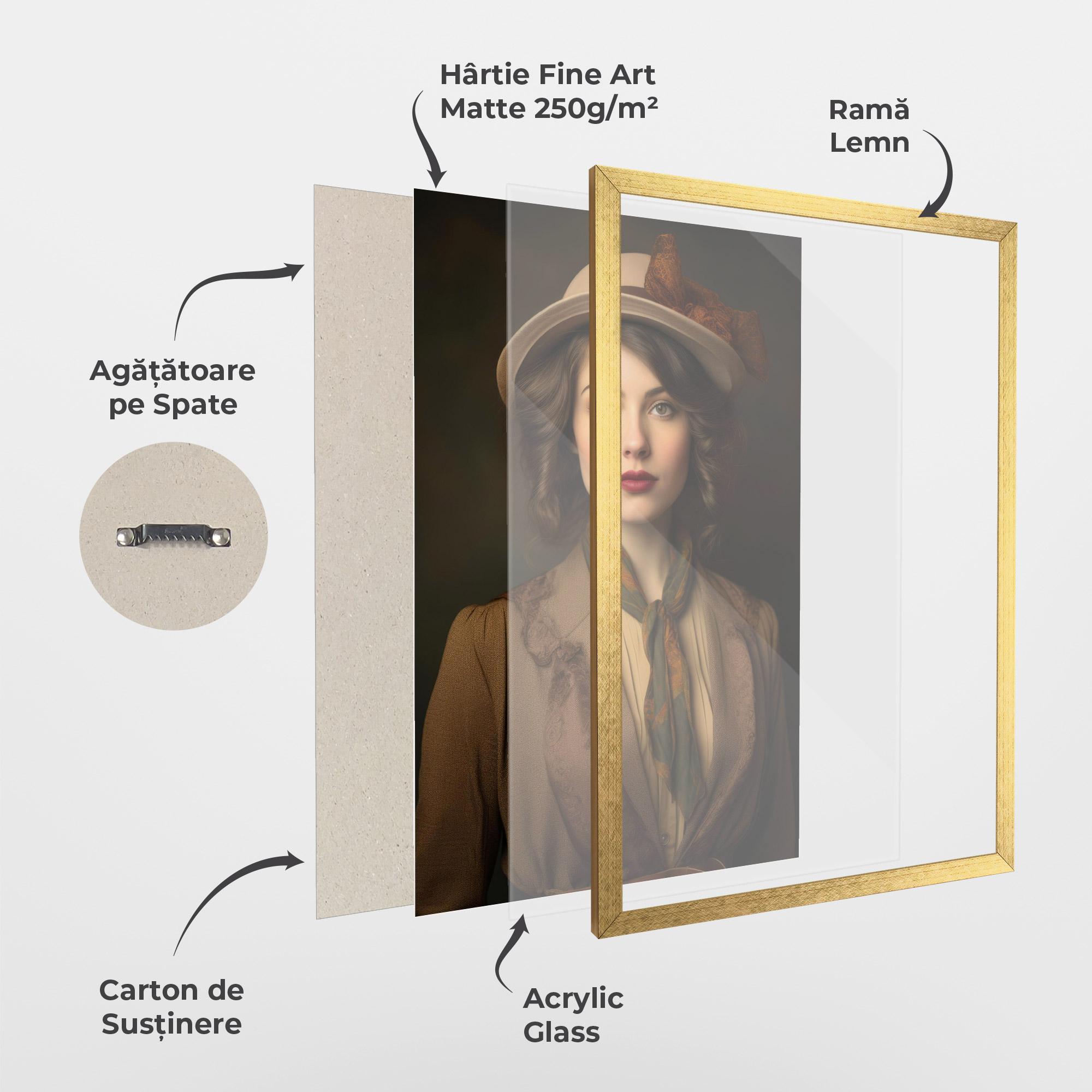 Poster Înrămat Cream Vintage Hat mockup 1