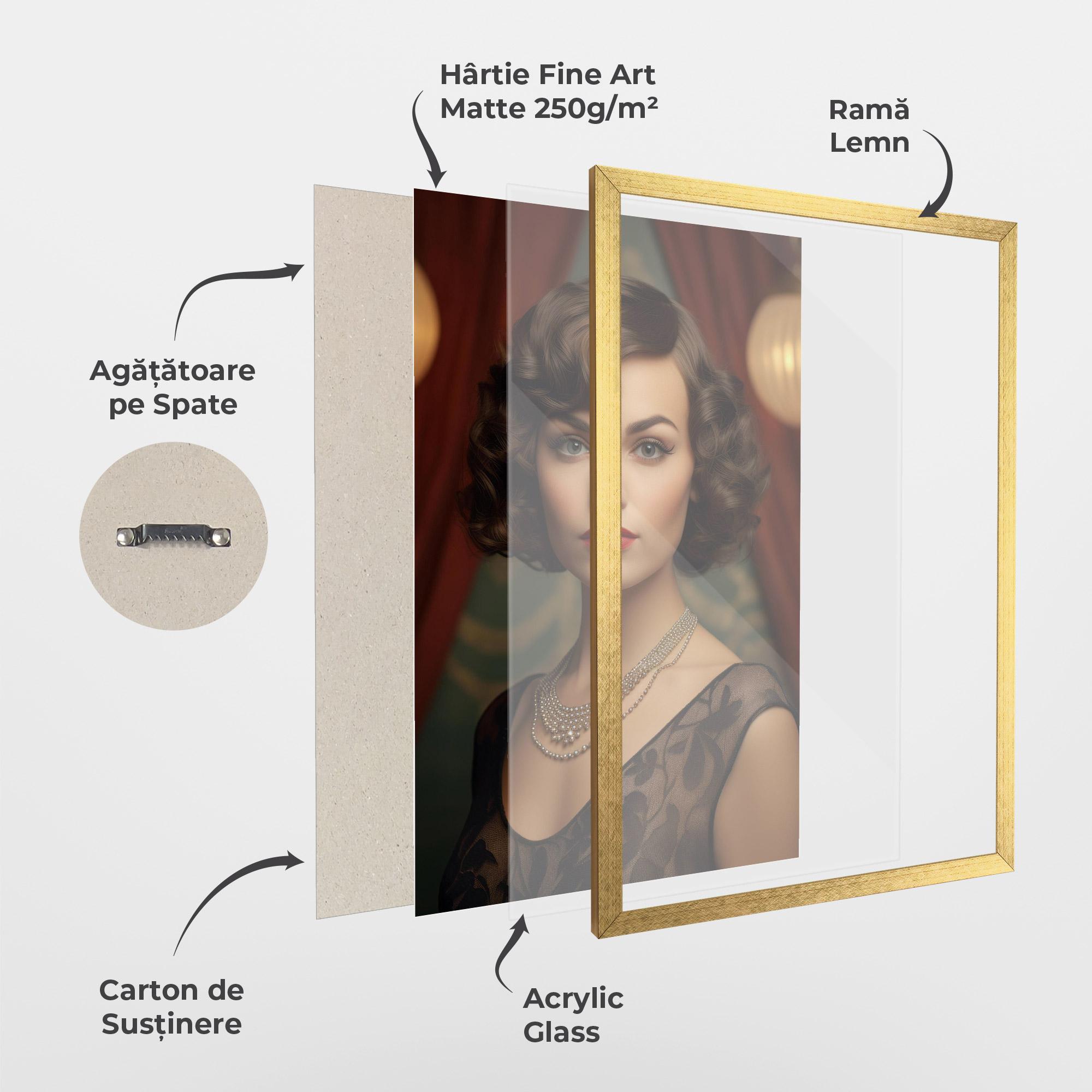 Poster Înrămat Elegant Vintage Woman mockup 1