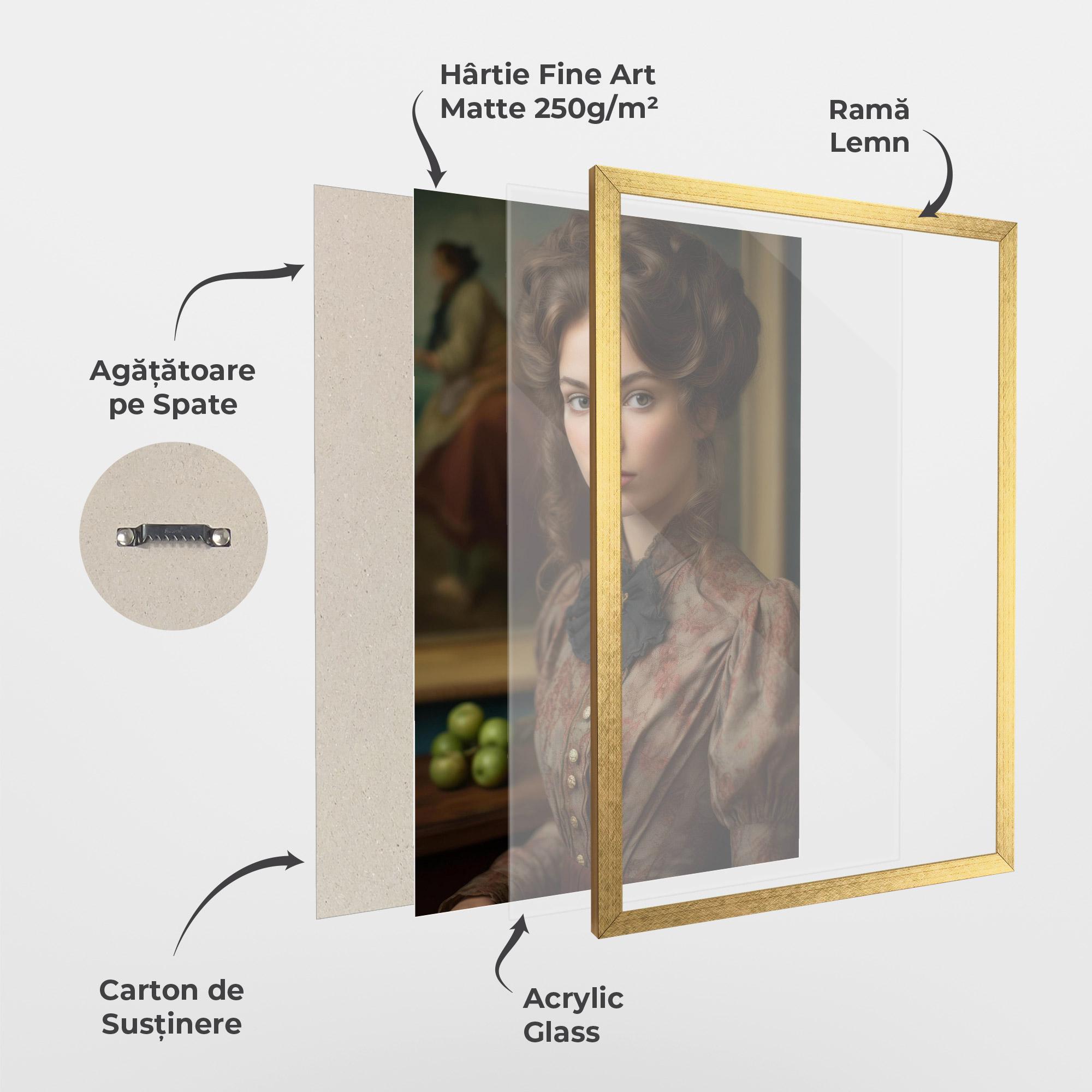 Poster Înrămat Green Vintage Apple mockup 1