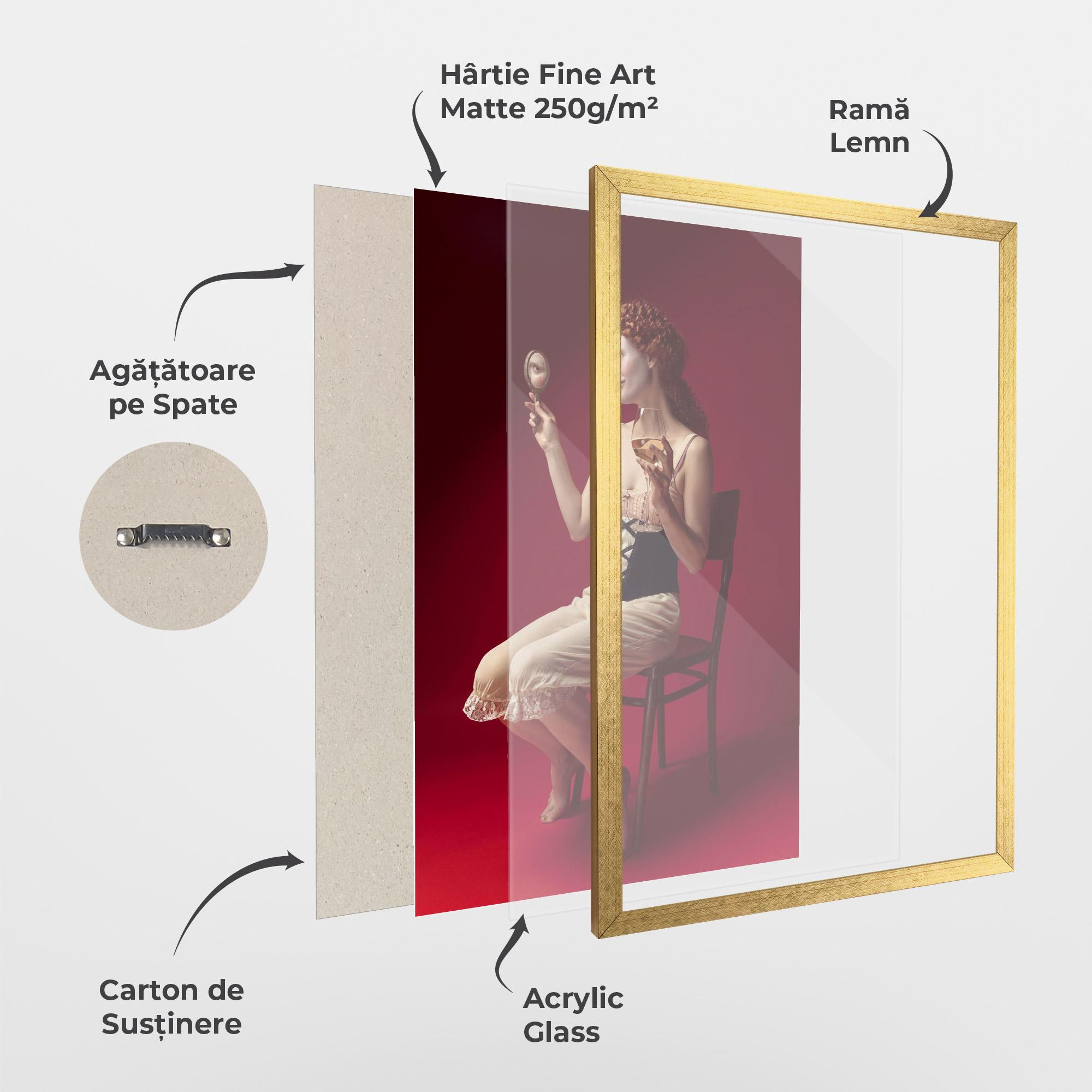 Poster Înrămat Medieval Redhead Woman mockup 1