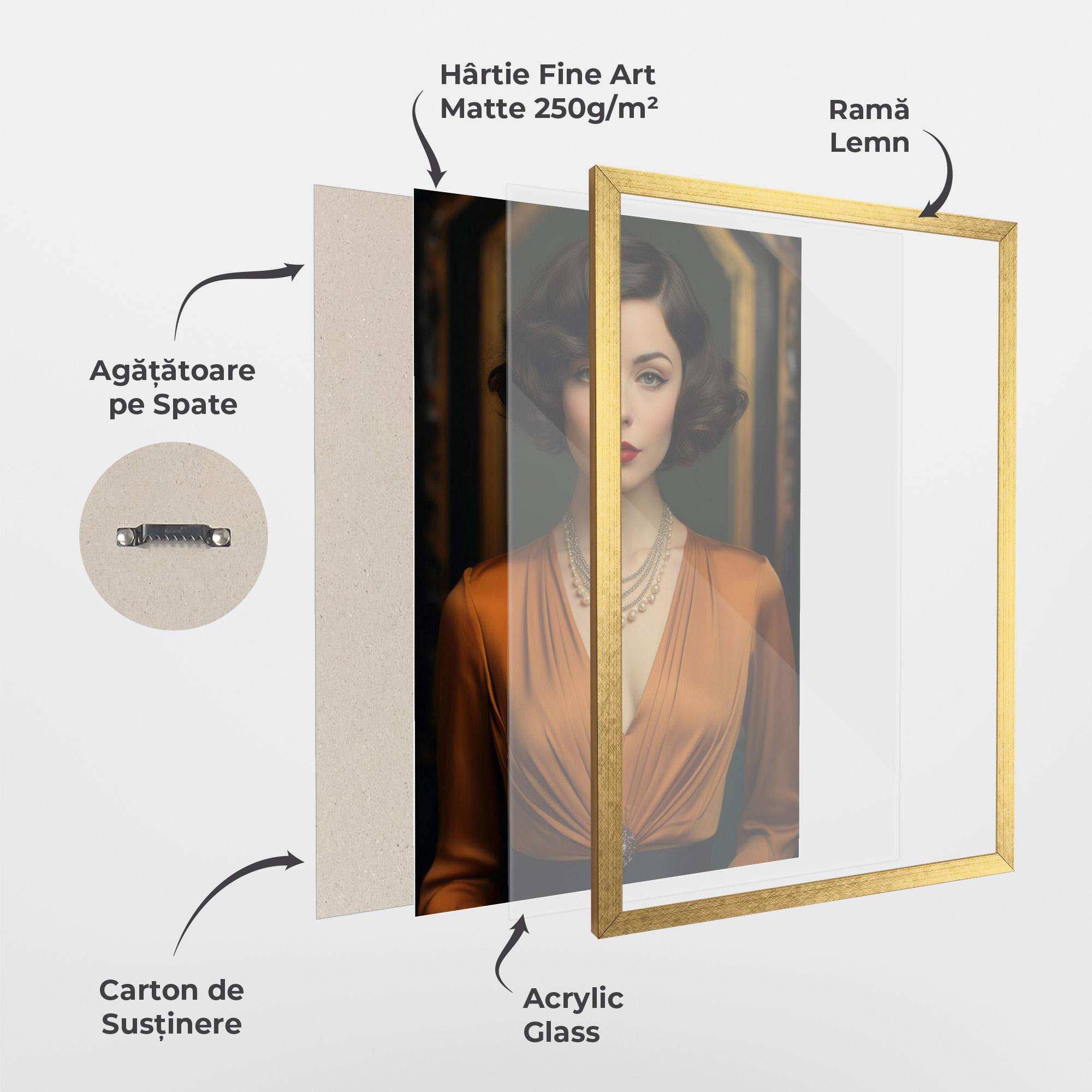 Poster Înrămat Orange Blouse Pearls mockup 1