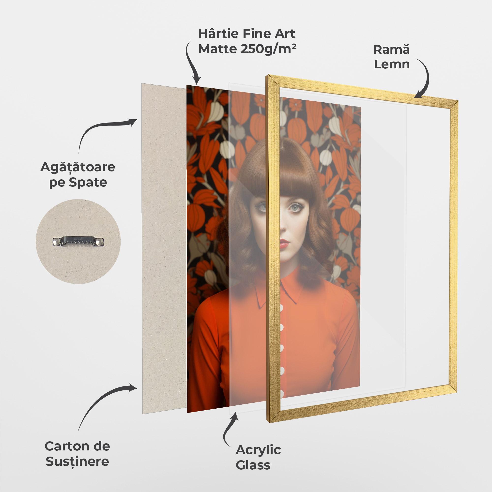 Poster Înrămat Orange Blouse Woman mockup 1