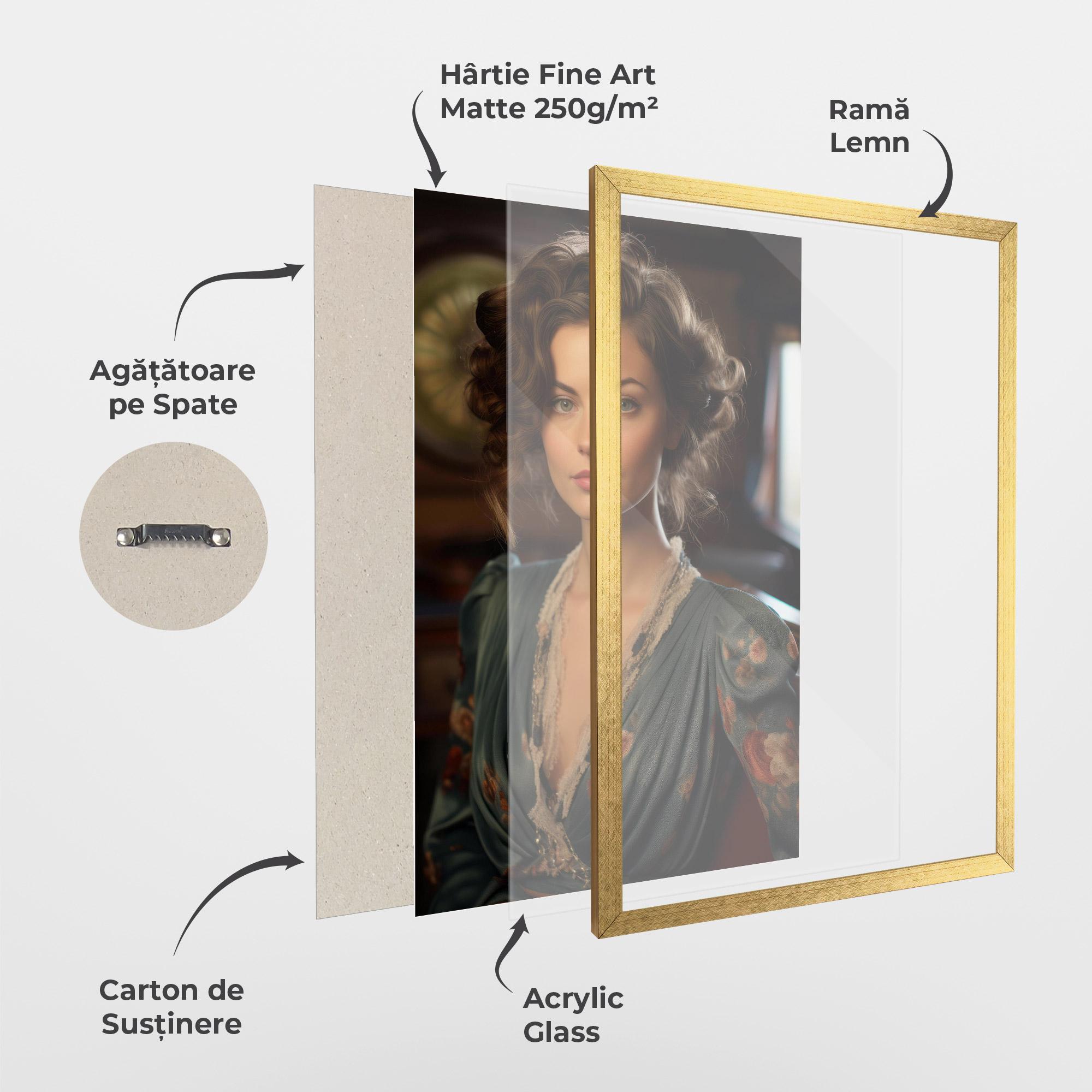 Poster Înrămat Pink Flowers Dress mockup 1