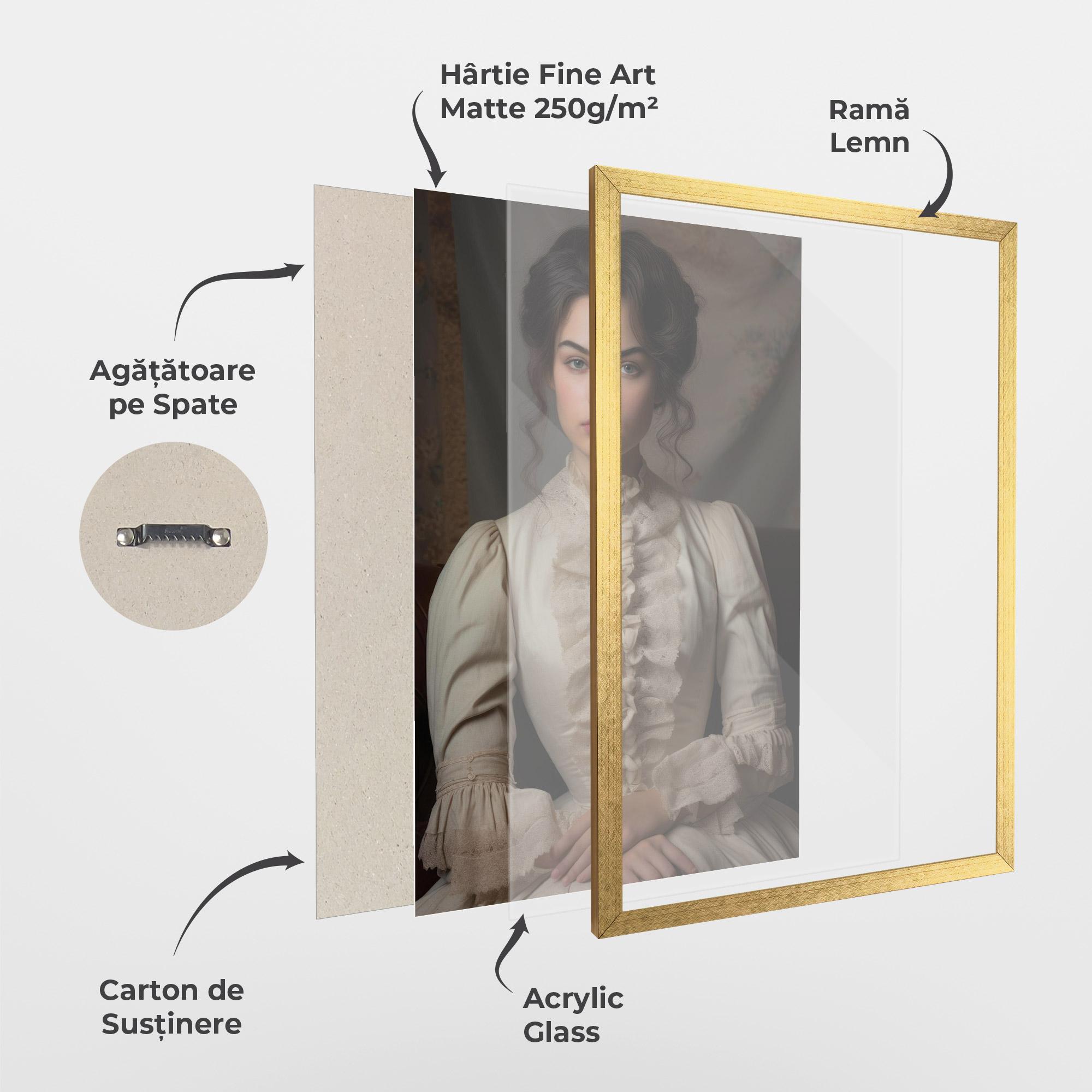 Poster Înrămat Pretty Vintage Dress mockup 1