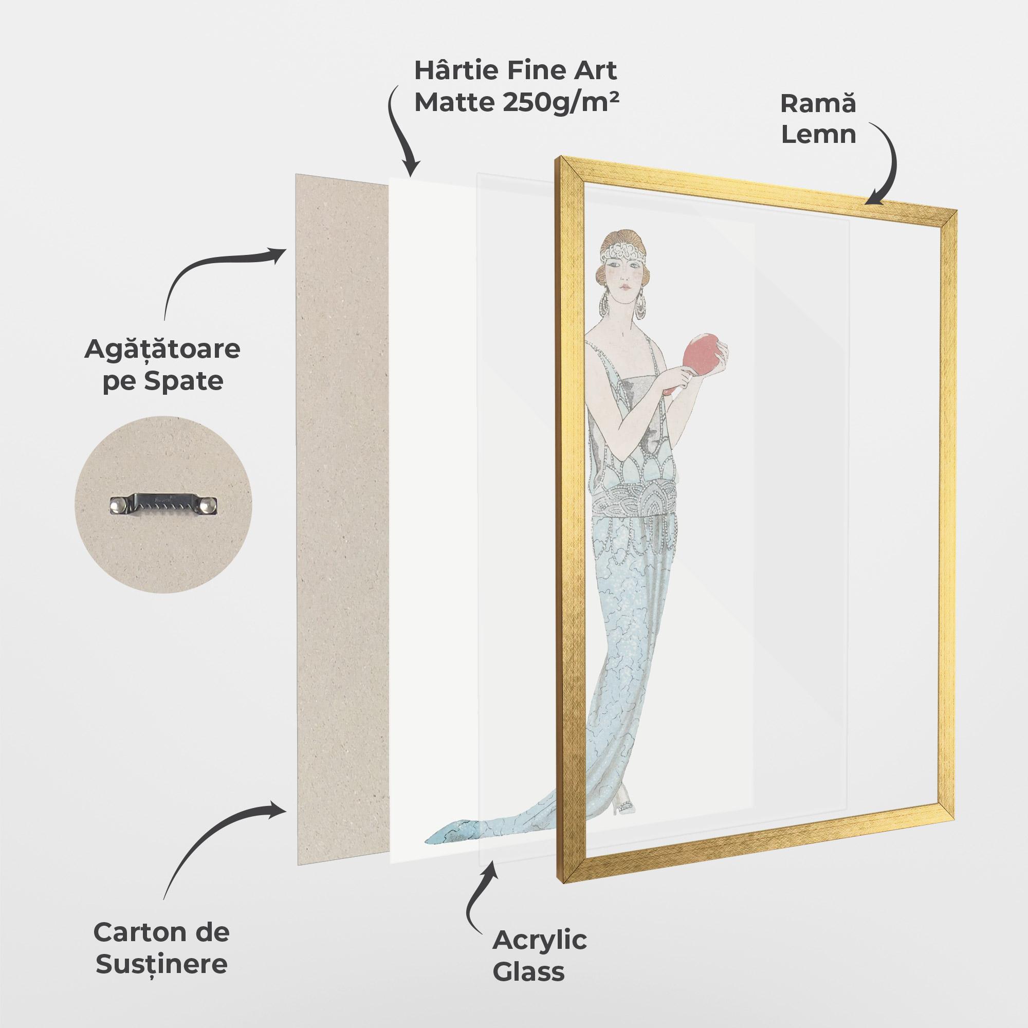 Poster Înrămat Vintage Old Drawing mockup 1