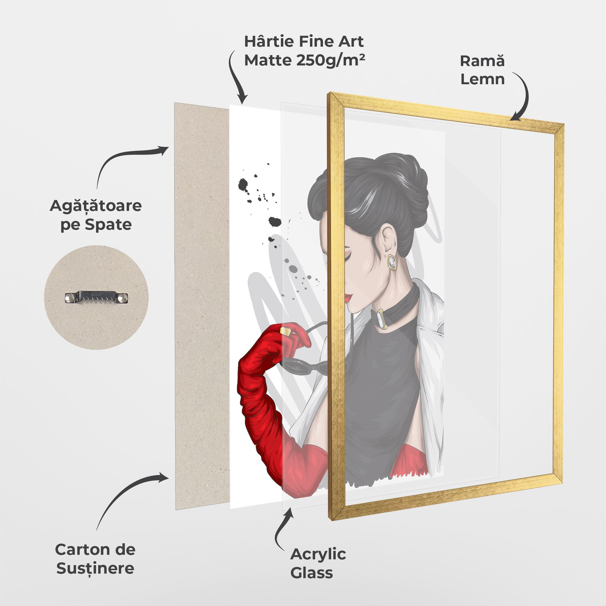 Poster Înrămat Vintage Red Gloves mockup 1