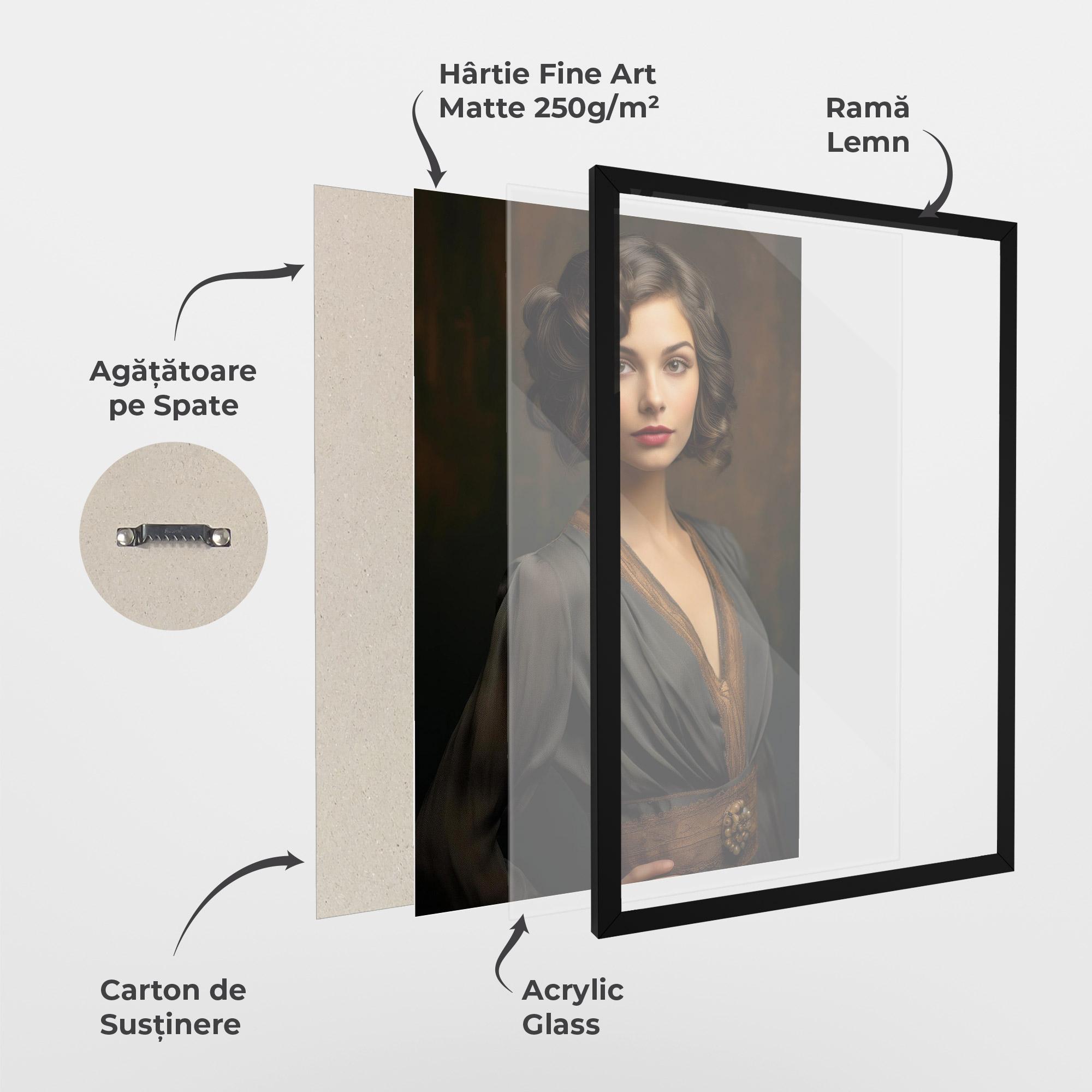 Poster Înrămat Black Vintage Dress mockup 1