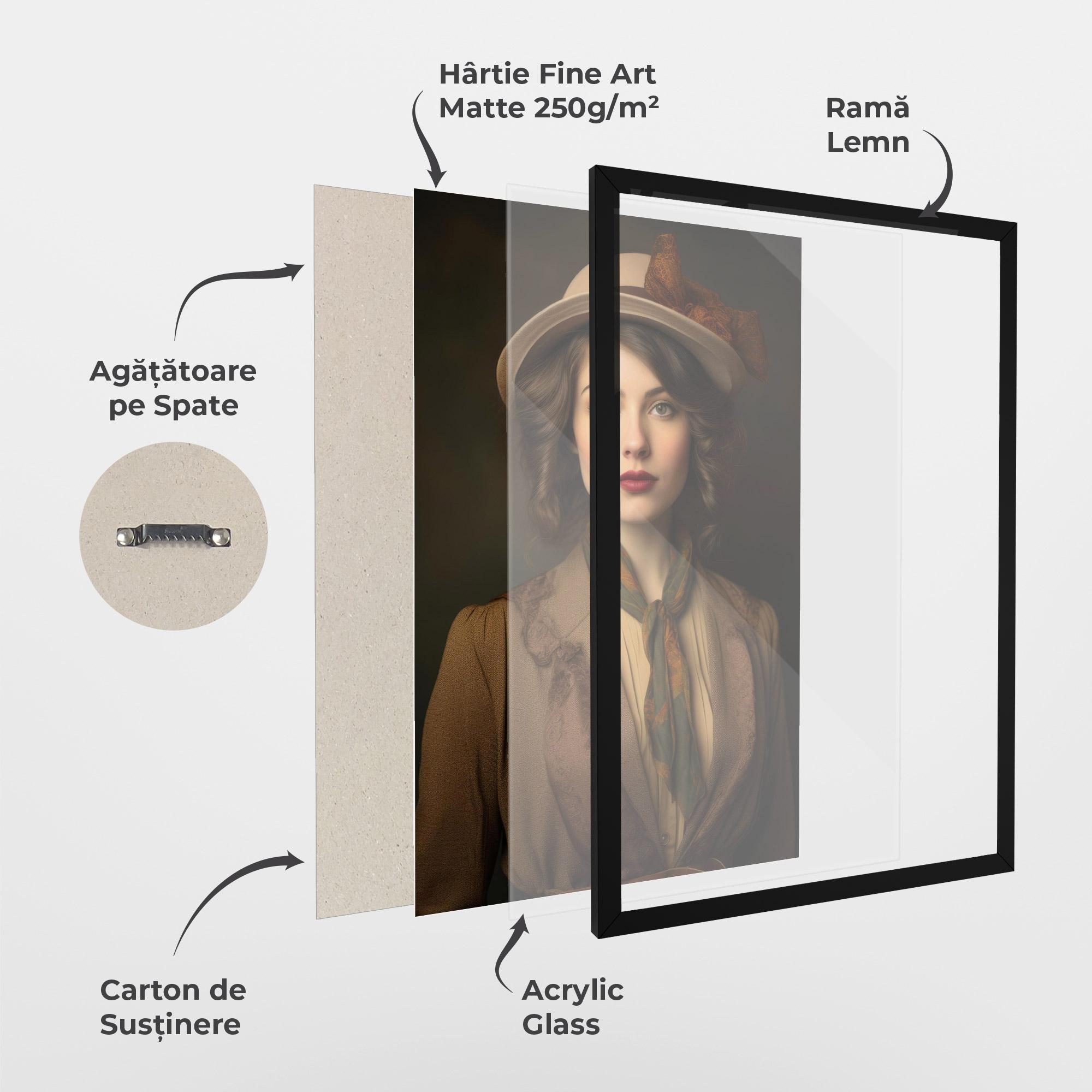 Poster Înrămat Cream Vintage Hat mockup 1