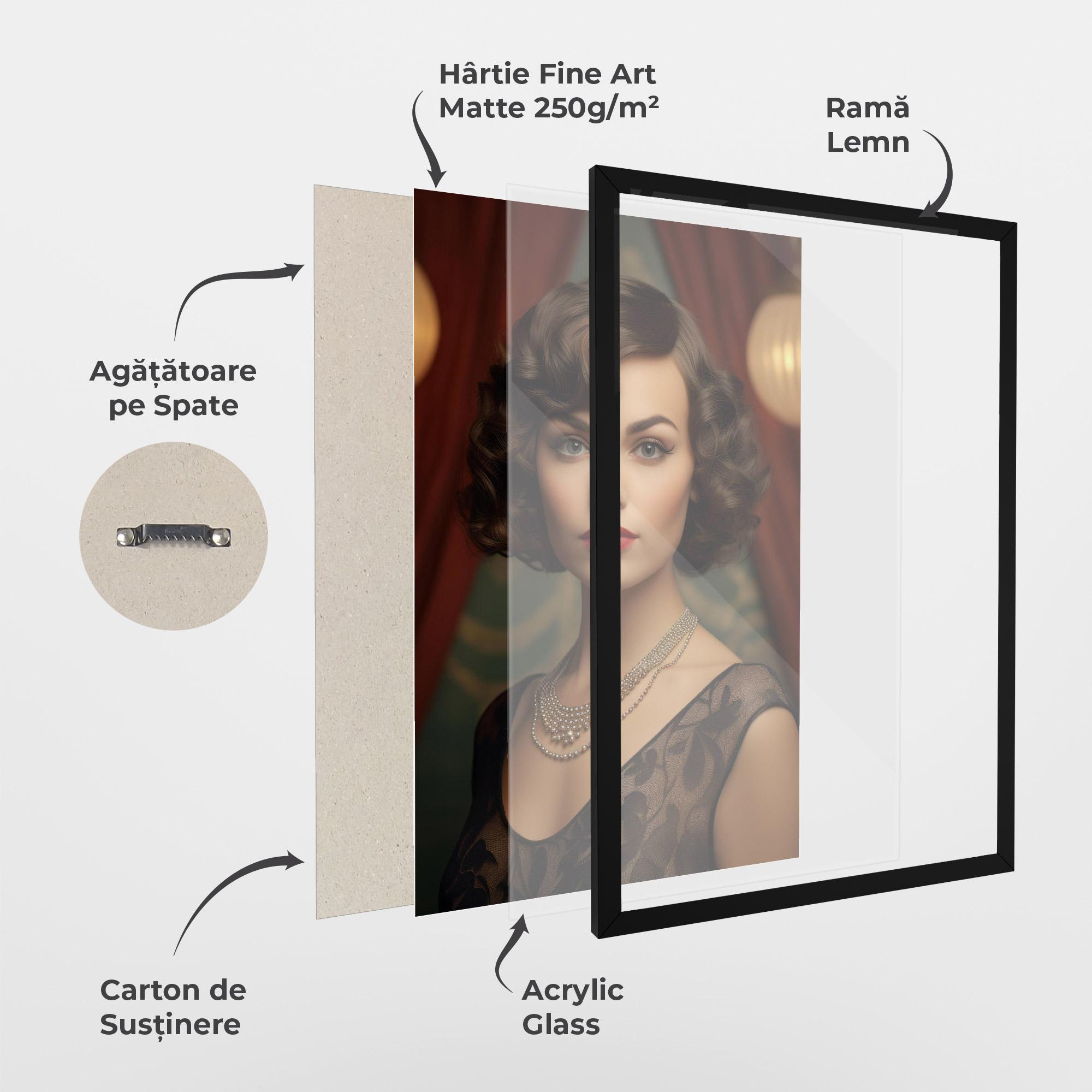 Poster Înrămat Elegant Vintage Woman mockup 1