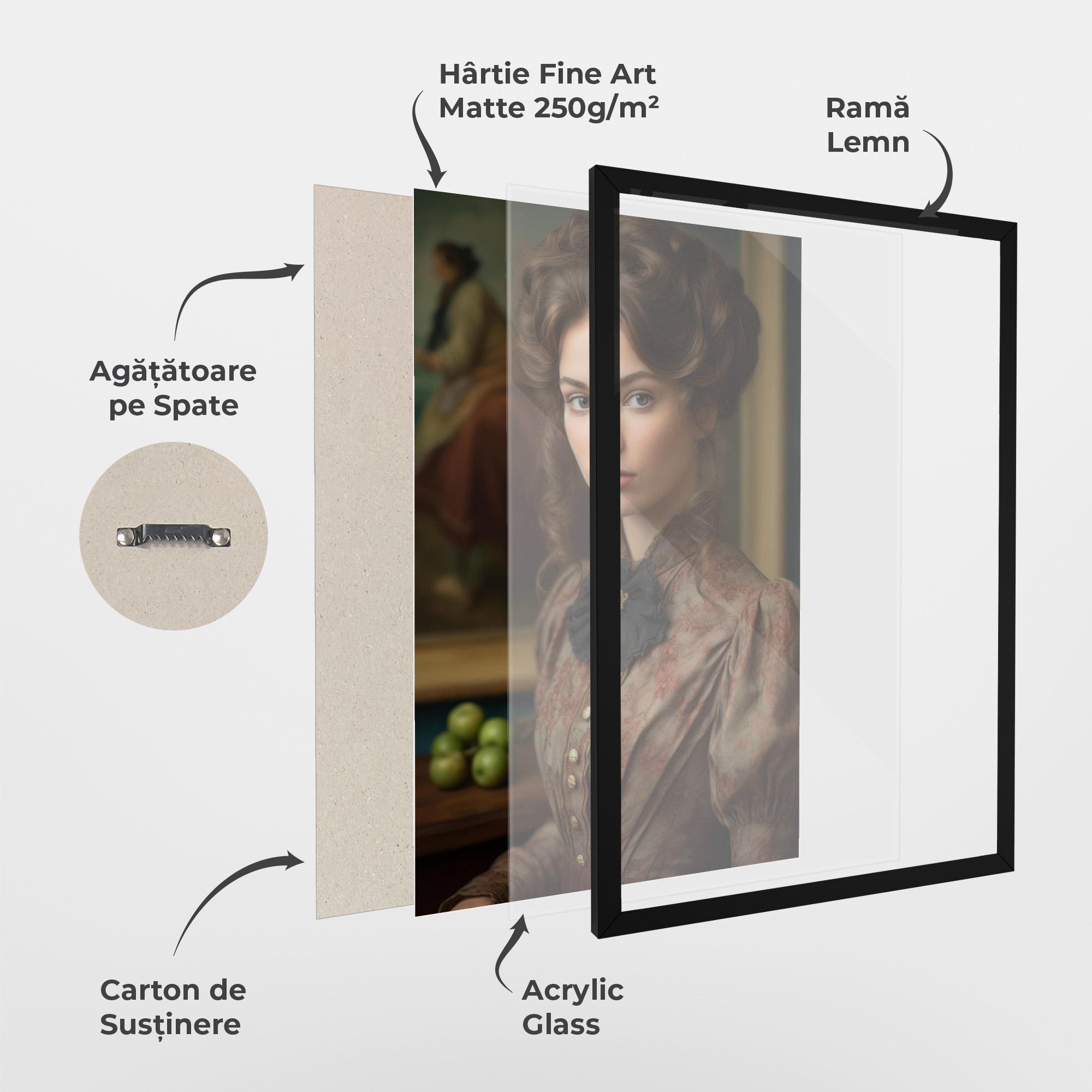 Poster Înrămat Green Vintage Apple mockup 1