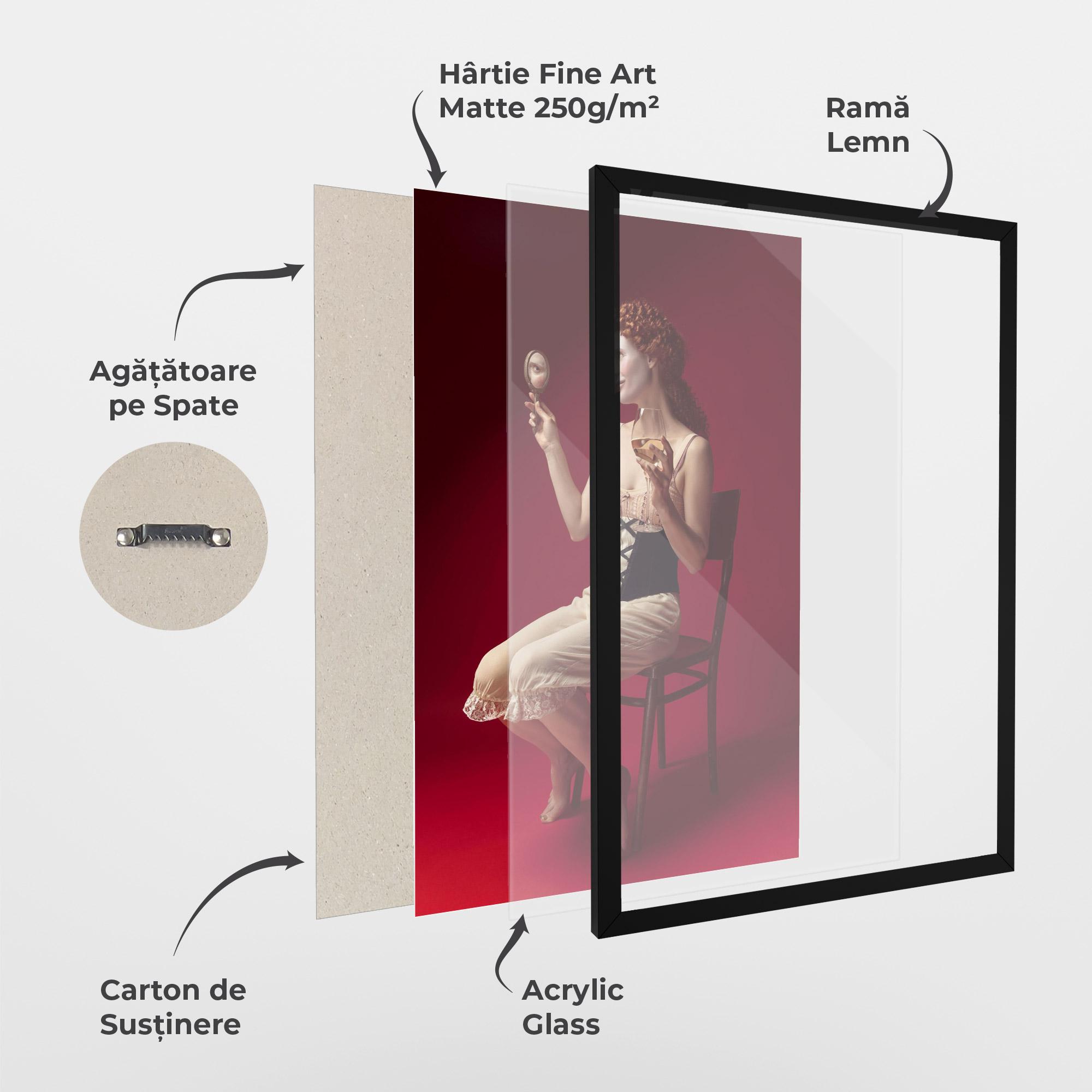 Poster Înrămat Medieval Redhead Woman mockup 1