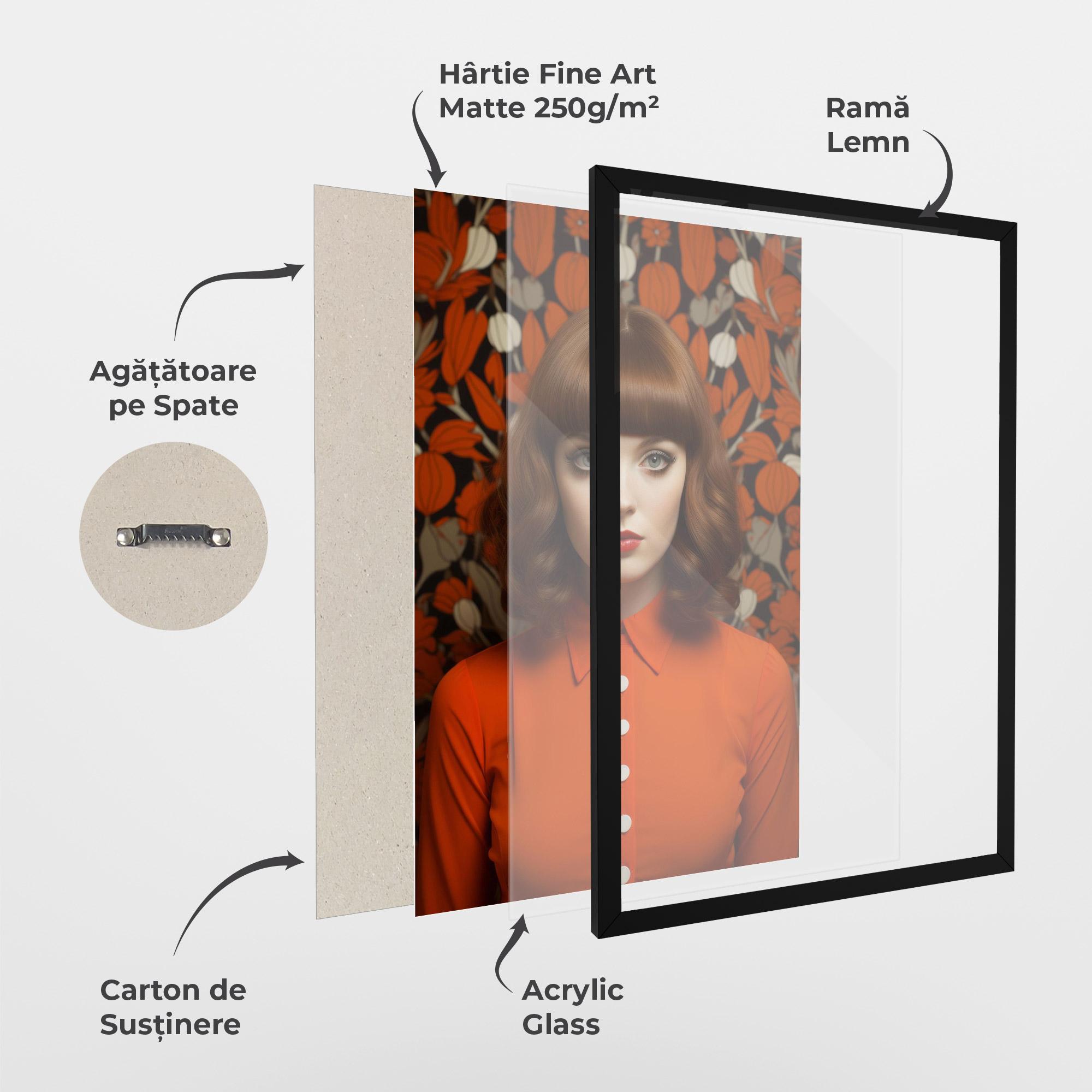 Poster Înrămat Orange Blouse Woman mockup 1