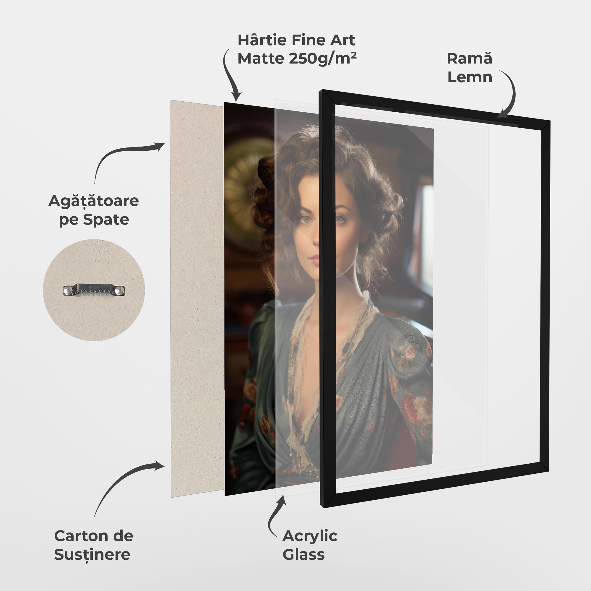 Poster Înrămat Pink Flowers Dress mockup 1