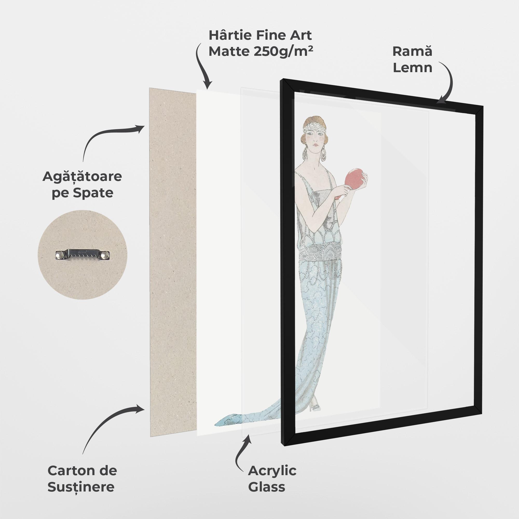 Poster Înrămat Vintage Old Drawing mockup 1