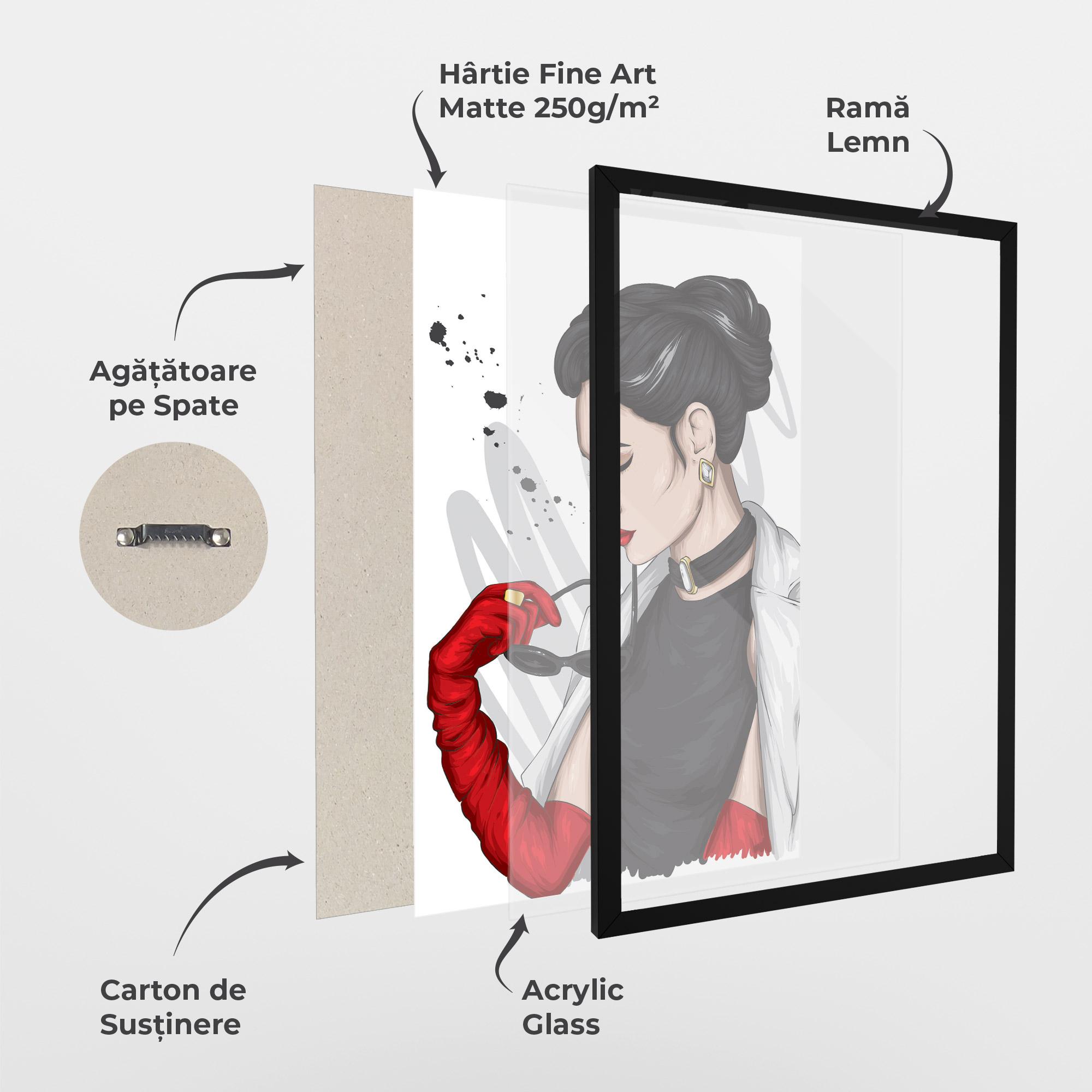 Poster Înrămat Vintage Red Gloves mockup 1