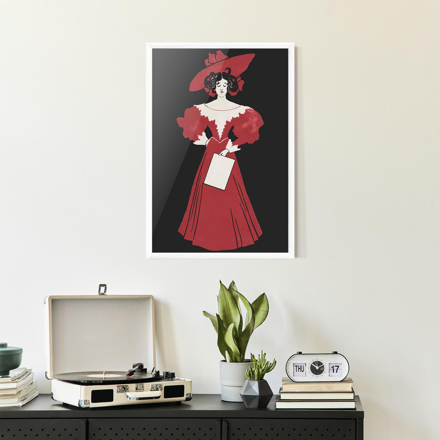 Poster Înrămat Old Red Dress mockup 2