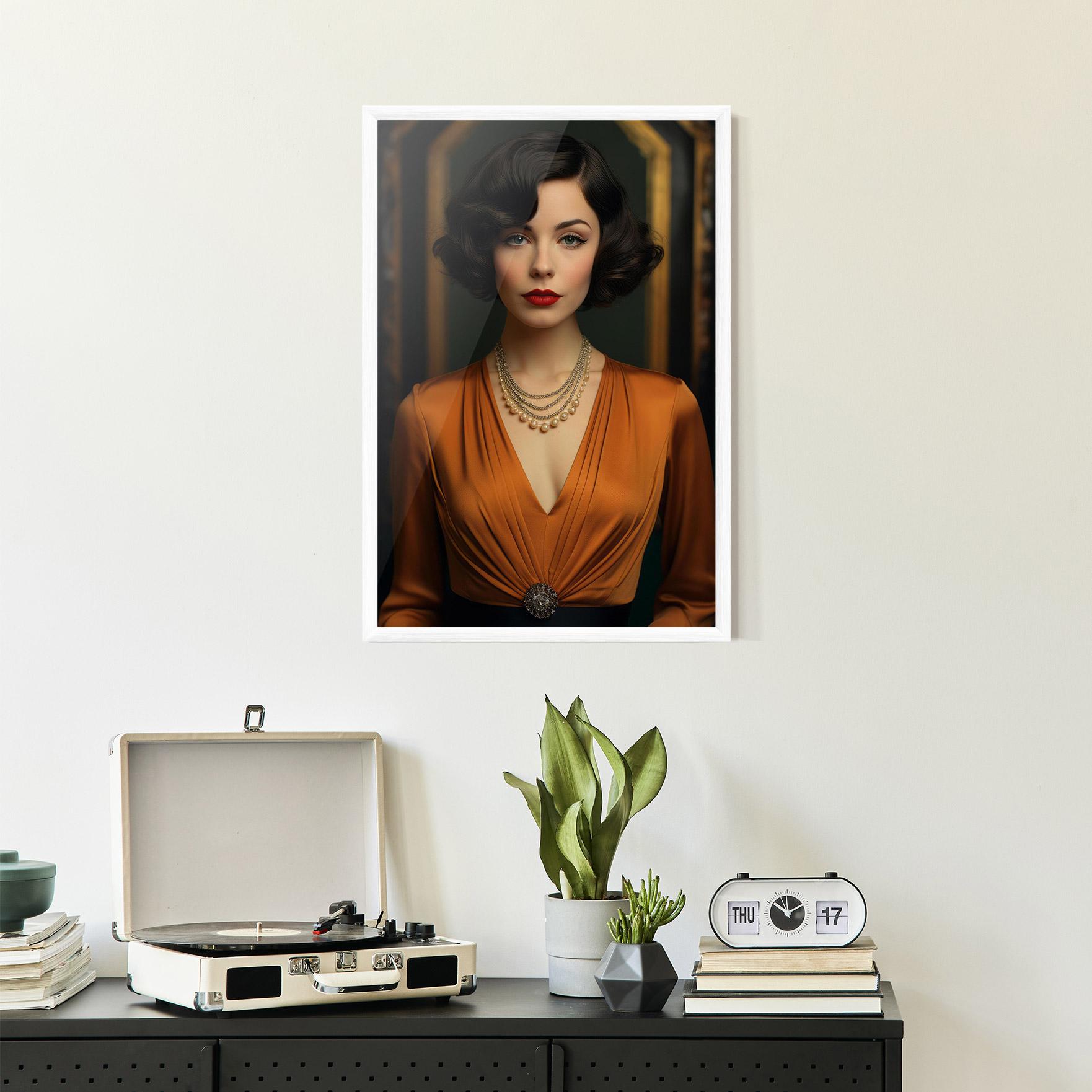 Poster Înrămat Orange Blouse Pearls mockup 2