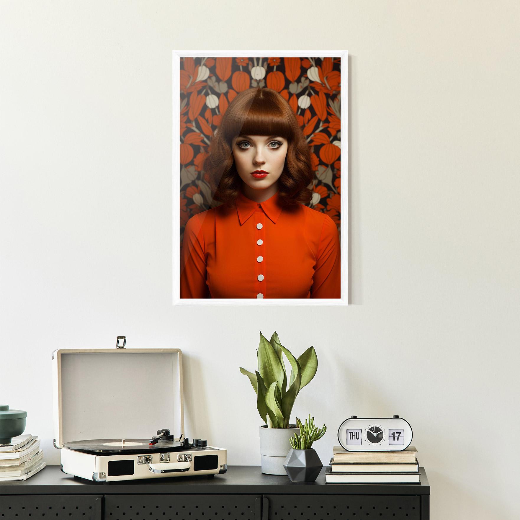 Poster Înrămat Orange Blouse Woman mockup 2