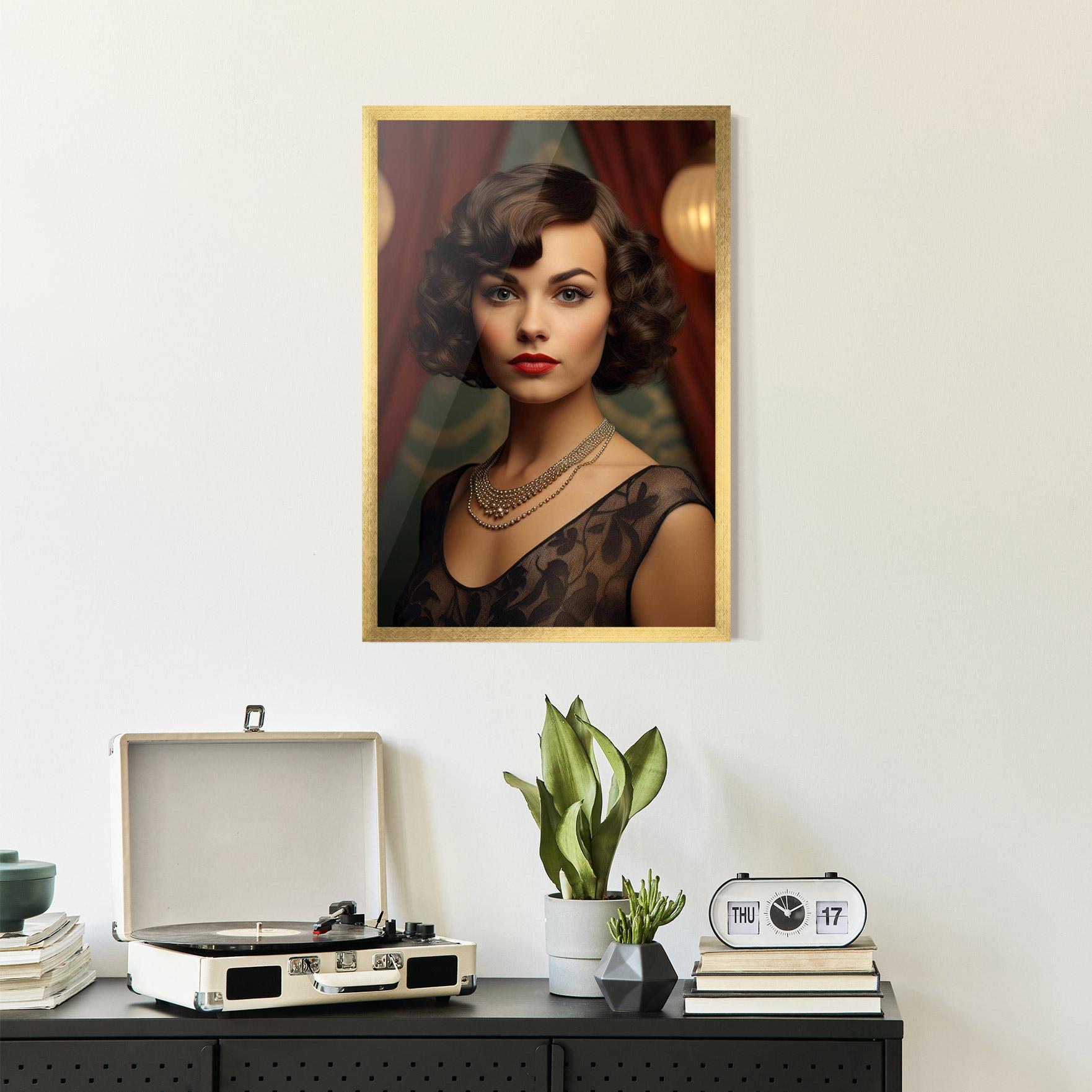 Poster Înrămat Elegant Vintage Woman mockup 2