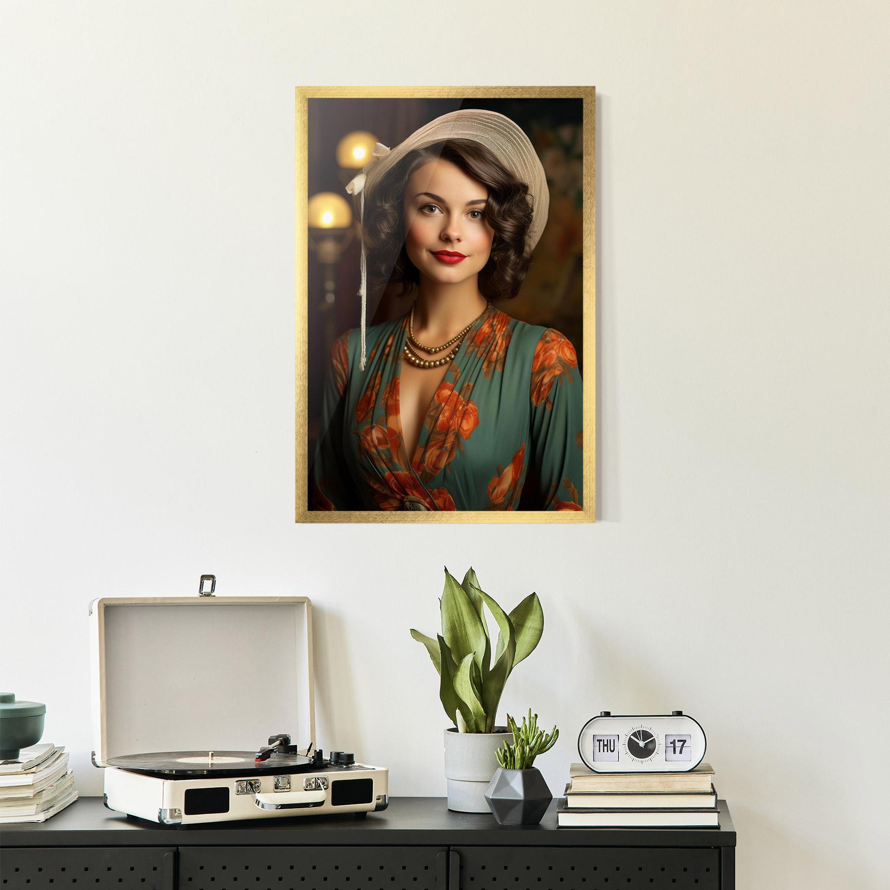 Poster Înrămat Green Orange Blouse mockup 2