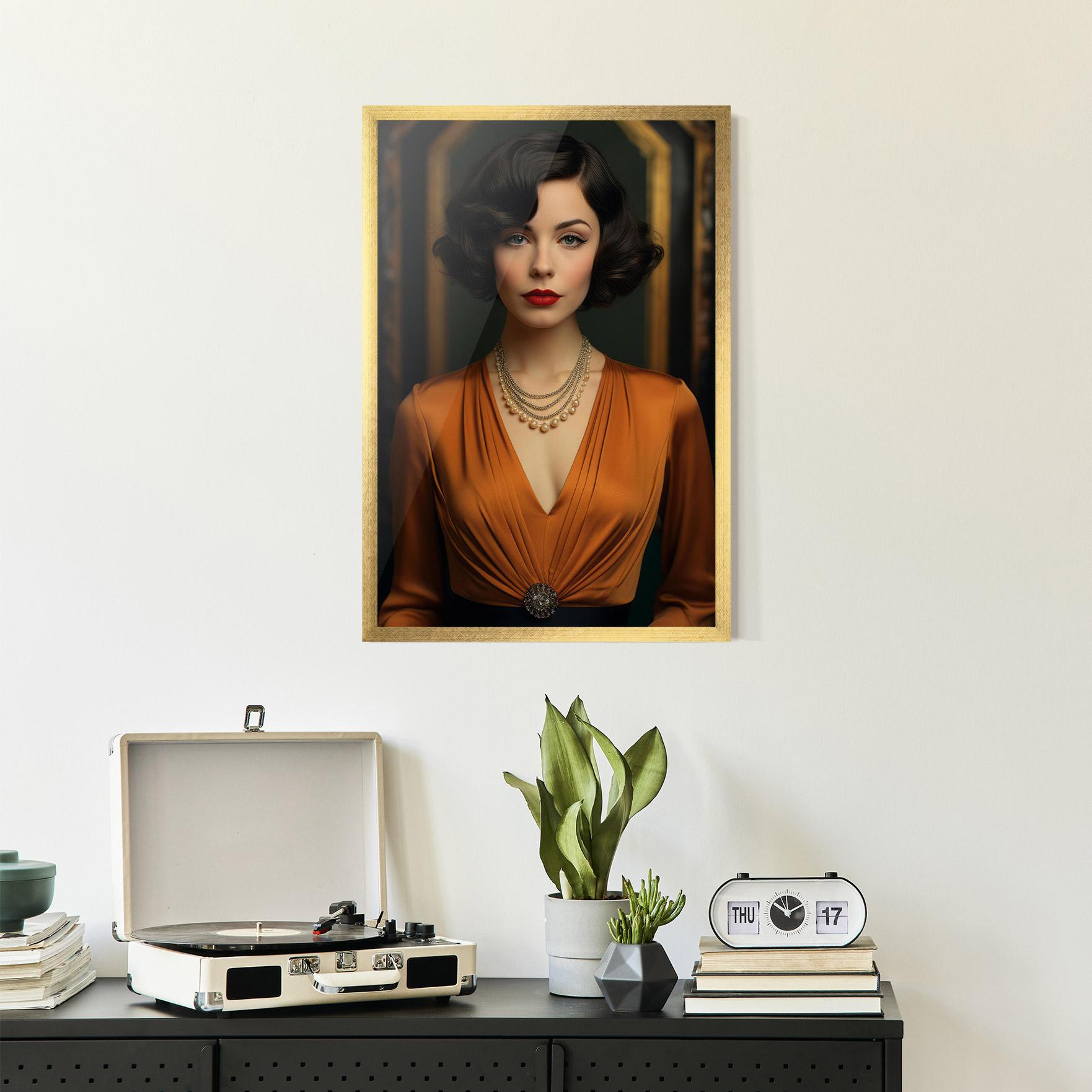 Poster Înrămat Orange Blouse Pearls mockup 2