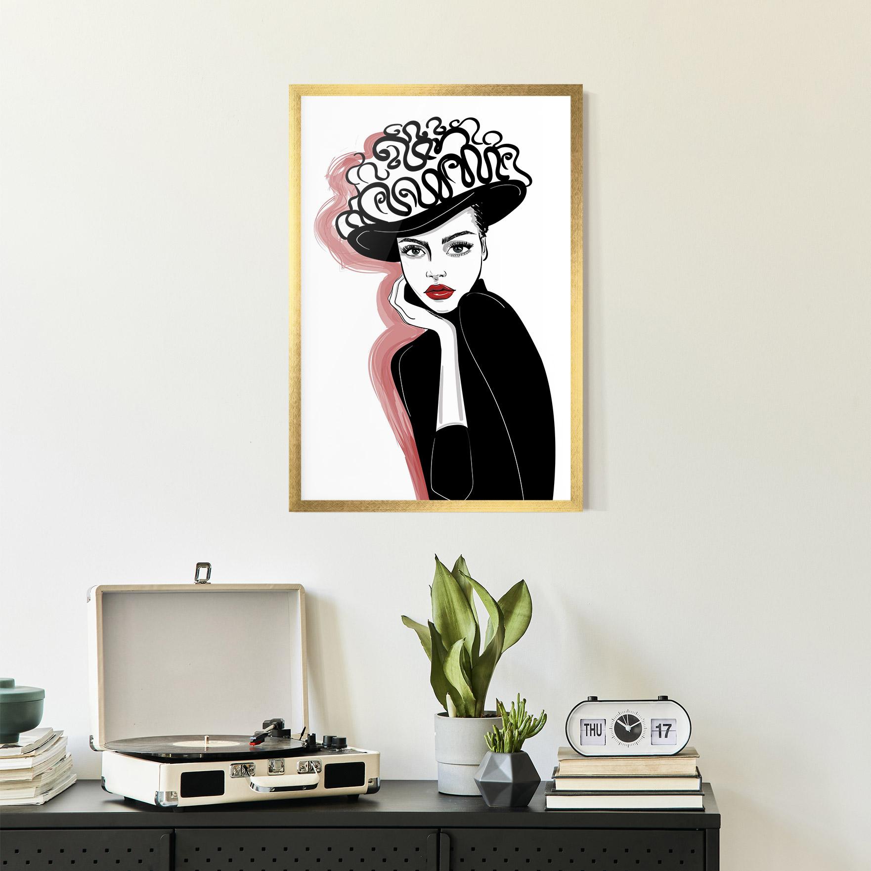 Poster Înrămat Vintage Drawing mockup 2