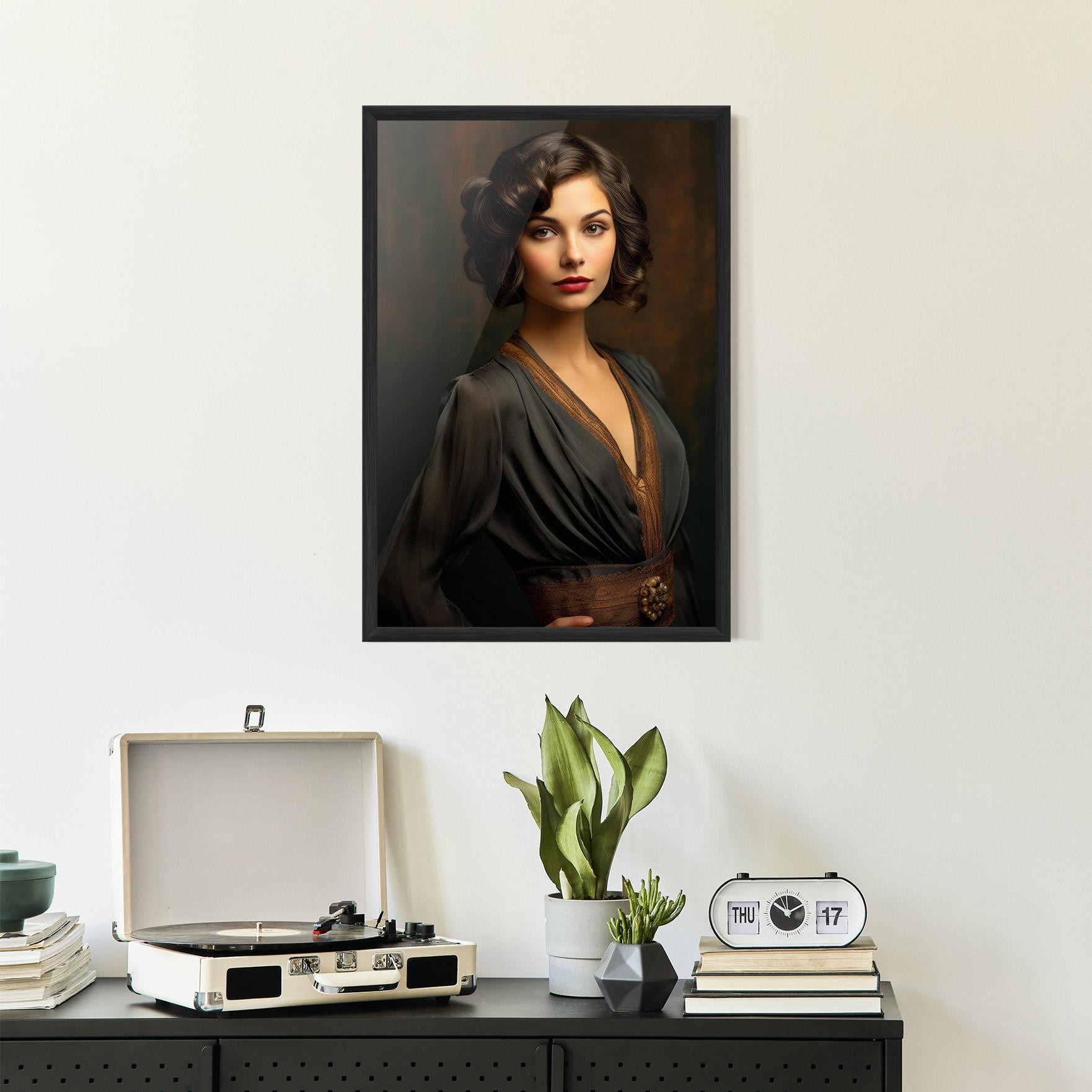 Poster Înrămat Black Vintage Dress mockup 2