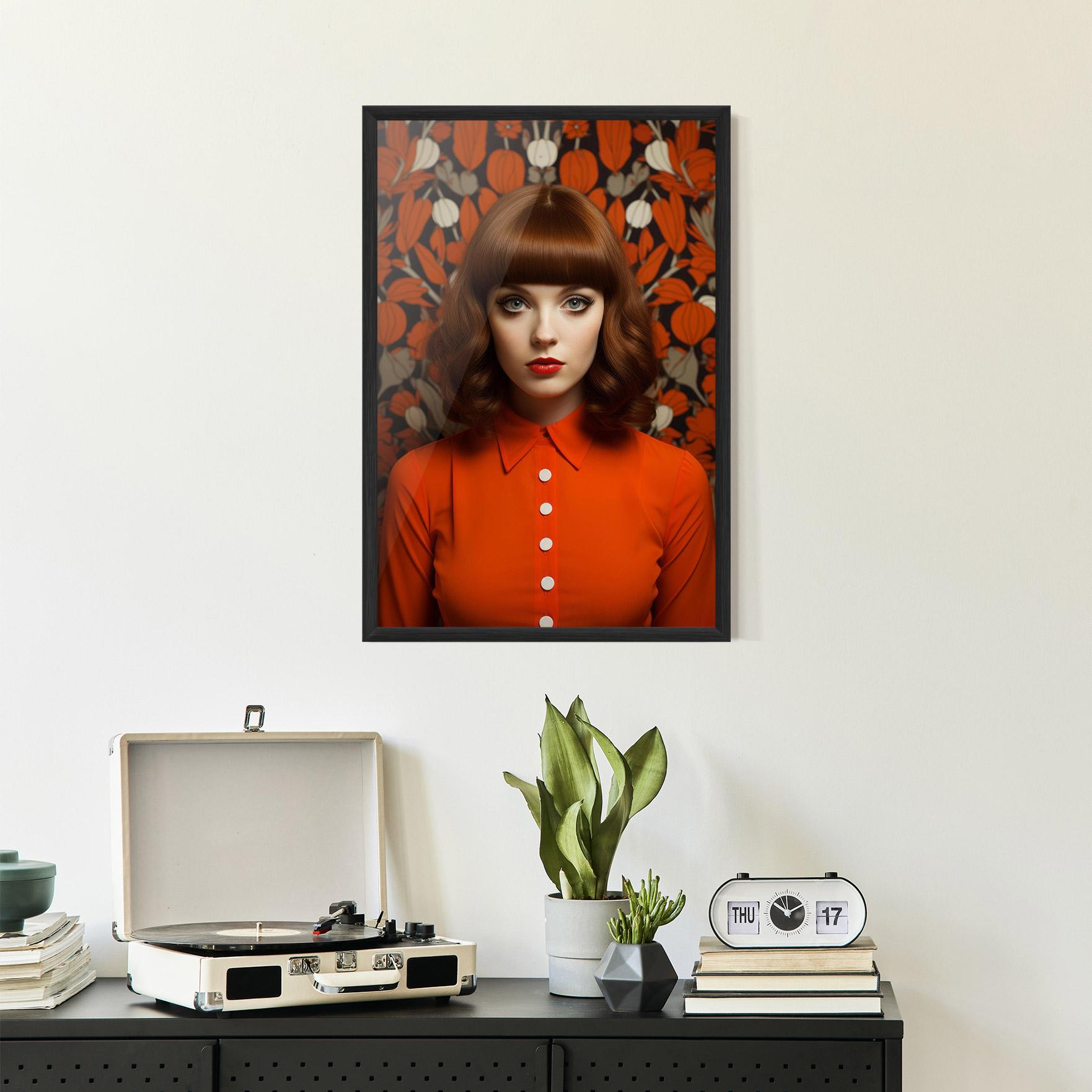 Poster Înrămat Orange Blouse Woman mockup 2