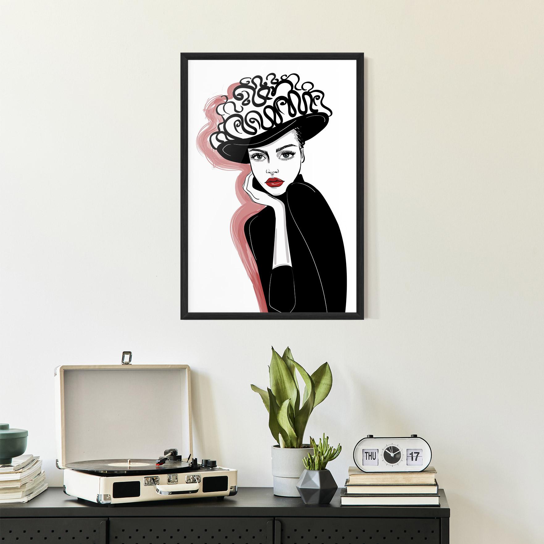 Poster Înrămat Vintage Drawing mockup 2